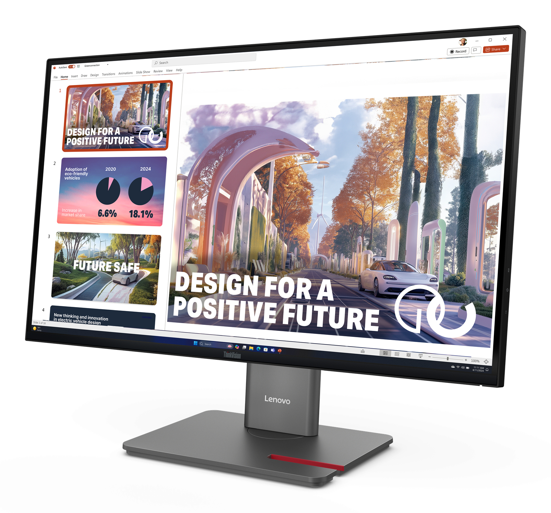 Lenovo ThinkVision P27QD-40 monitor komputerowy 68,6 cm (27") 2560 x 1440 px Quad HD LED Czarny - obrazek 2