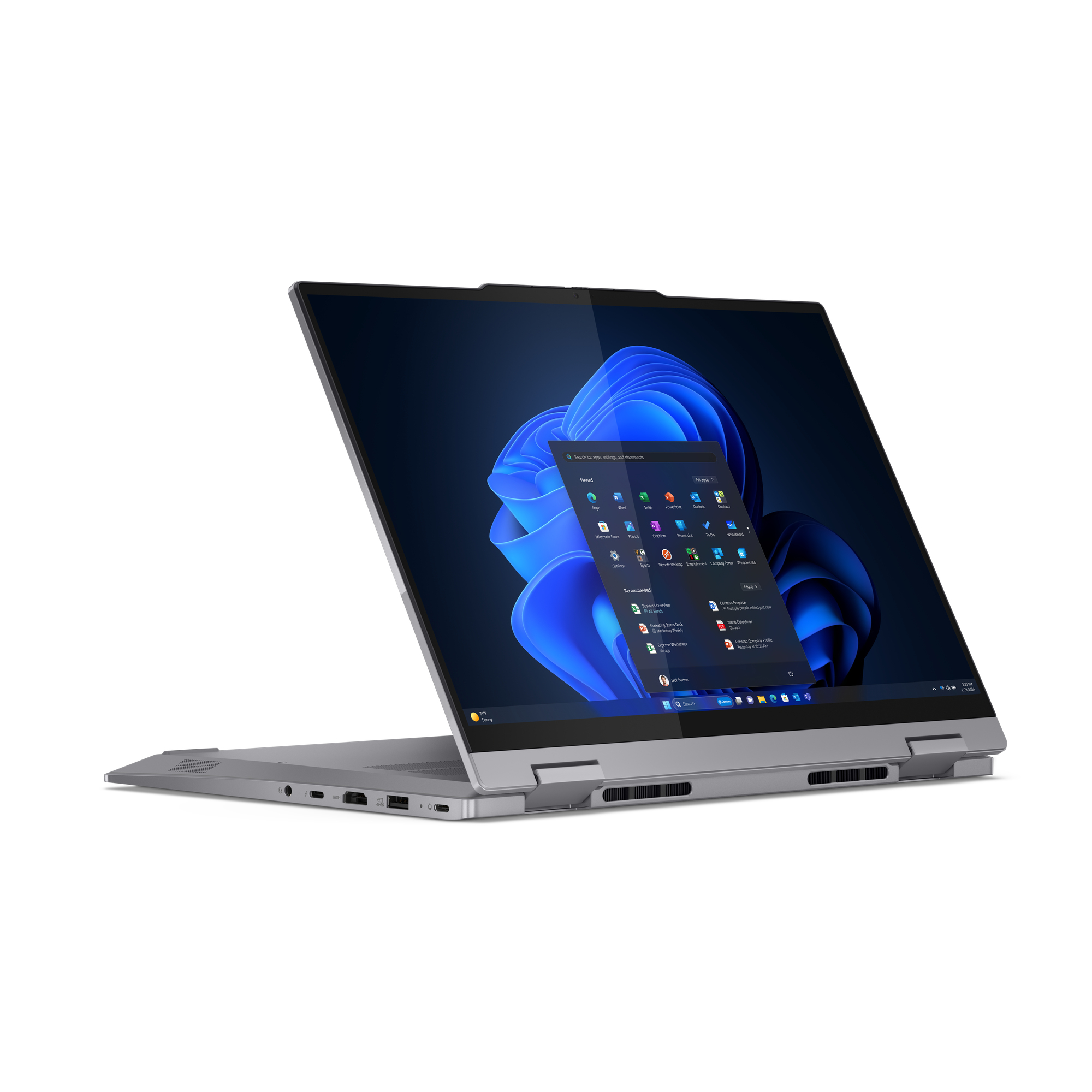 Lenovo ThinkBook 14 2-in-1 G4 IML Intel Core Ultra 5 125U Hybryda (2w1) 35,6 cm (14") Ekran dotykowy WUXGA 16 GB DDR5-SDRAM 512 GB SSD Wi-Fi 6E (802.11ax) Windows 11 Pro Angielski Szary - obrazek 2