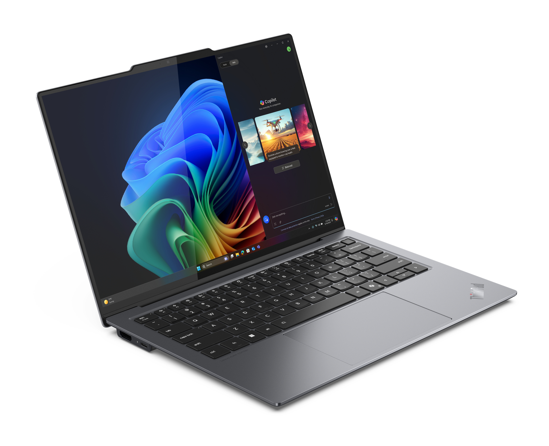 Lenovo ThinkPad X9-14 Gen 1 Copilot+ PC Intel Core Ultra 7 258V Laptop 35,6 cm (14") 2.8K 32 GB LPDDR5x-SDRAM 1 TB SSD Wi-Fi 7 (802.11be) Windows 11 Pro Angielski Szary - obrazek 5