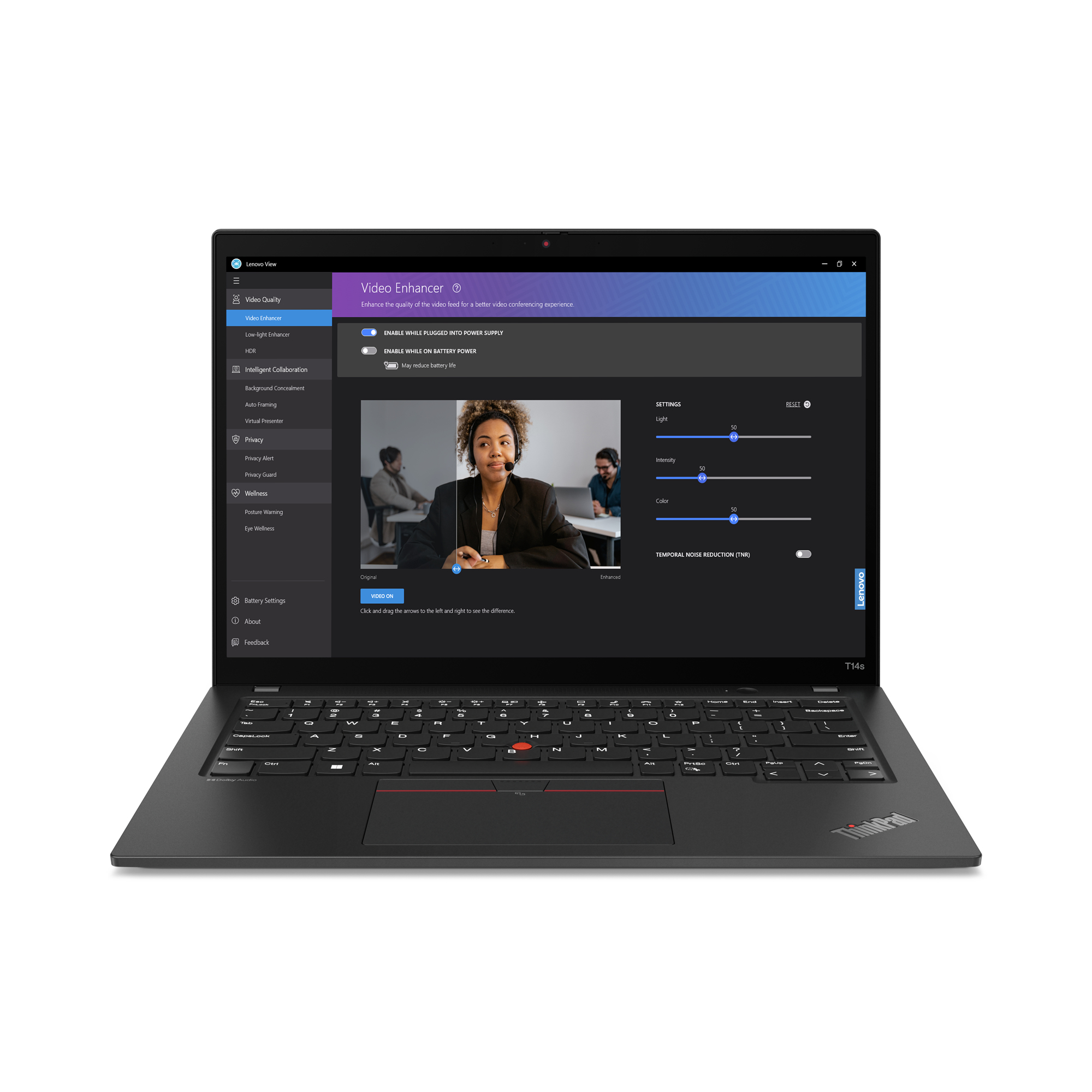 Lenovo ThinkPad T14s Gen 4 (AMD) AMD Ryzen™ 5 PRO 7540U Laptop 35,6 cm (14") WUXGA 16 GB LPDDR5x-SDRAM 512 GB SSD Wi-Fi 6E (802.11ax) Windows 11 Pro Angielski Czarny - obrazek 4