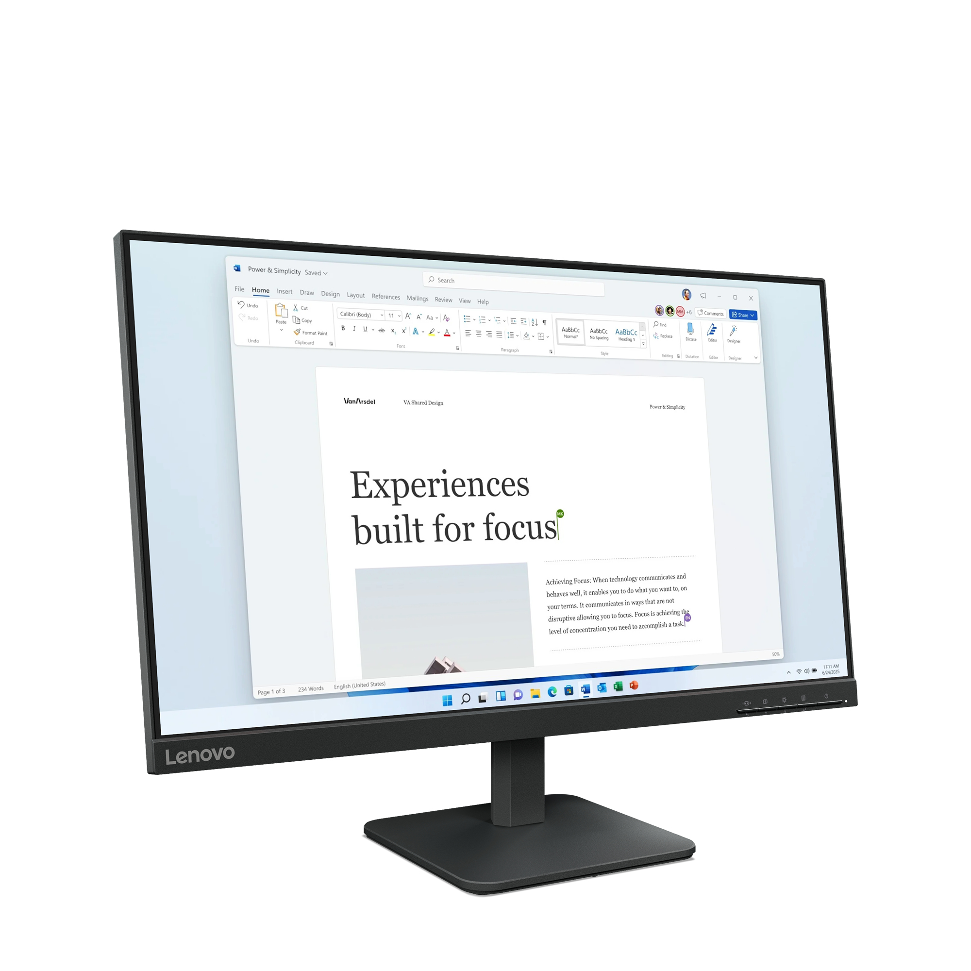 Lenovo L24-4e monitor komputerowy 60,5 cm (23.8") 1920 x 1080 px Full HD LCD Czarny - obrazek 2
