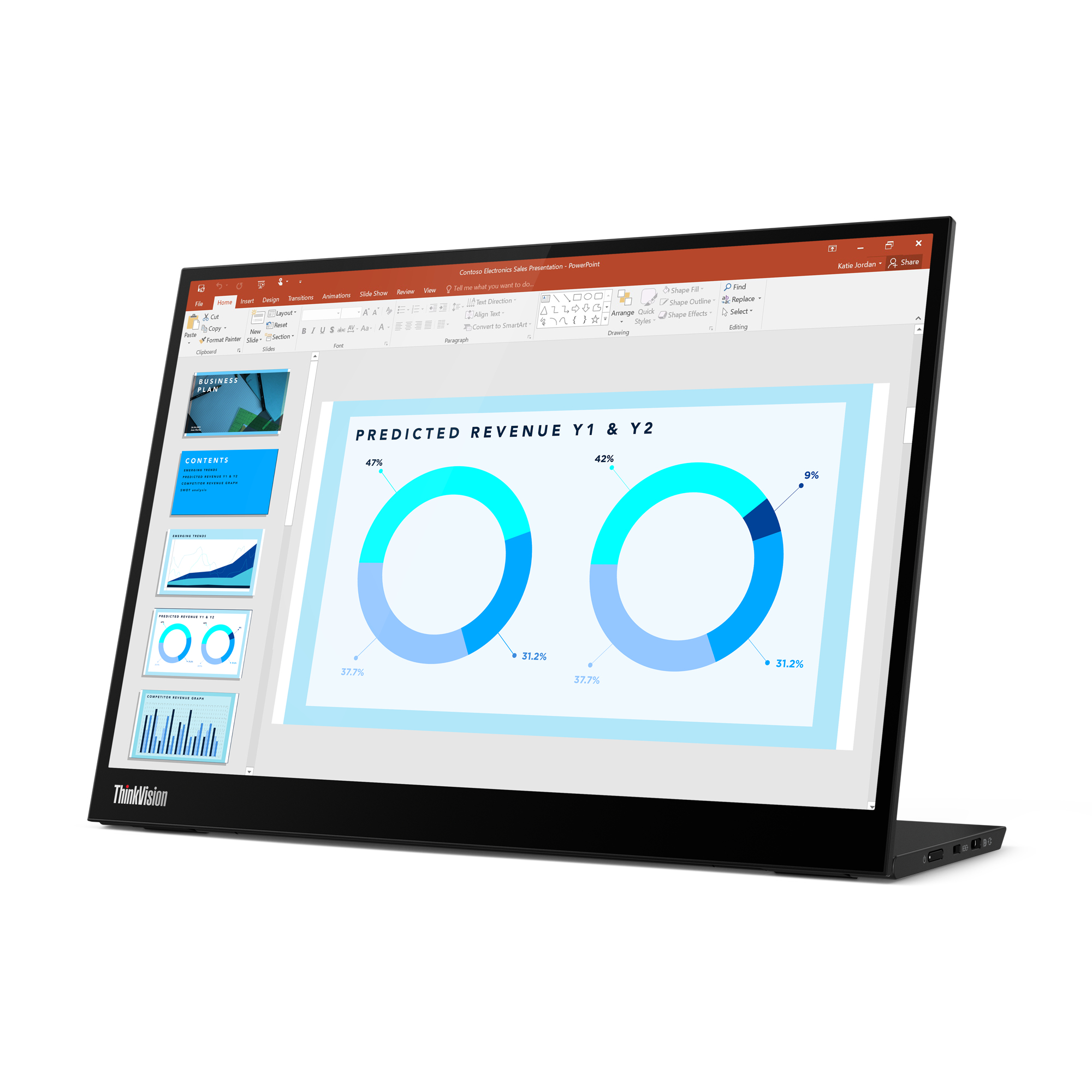 Lenovo ThinkVision M14d monitor komputerowy 35,6 cm (14") 2240 x 1400 px 2.2K LED Czarny - obrazek 5