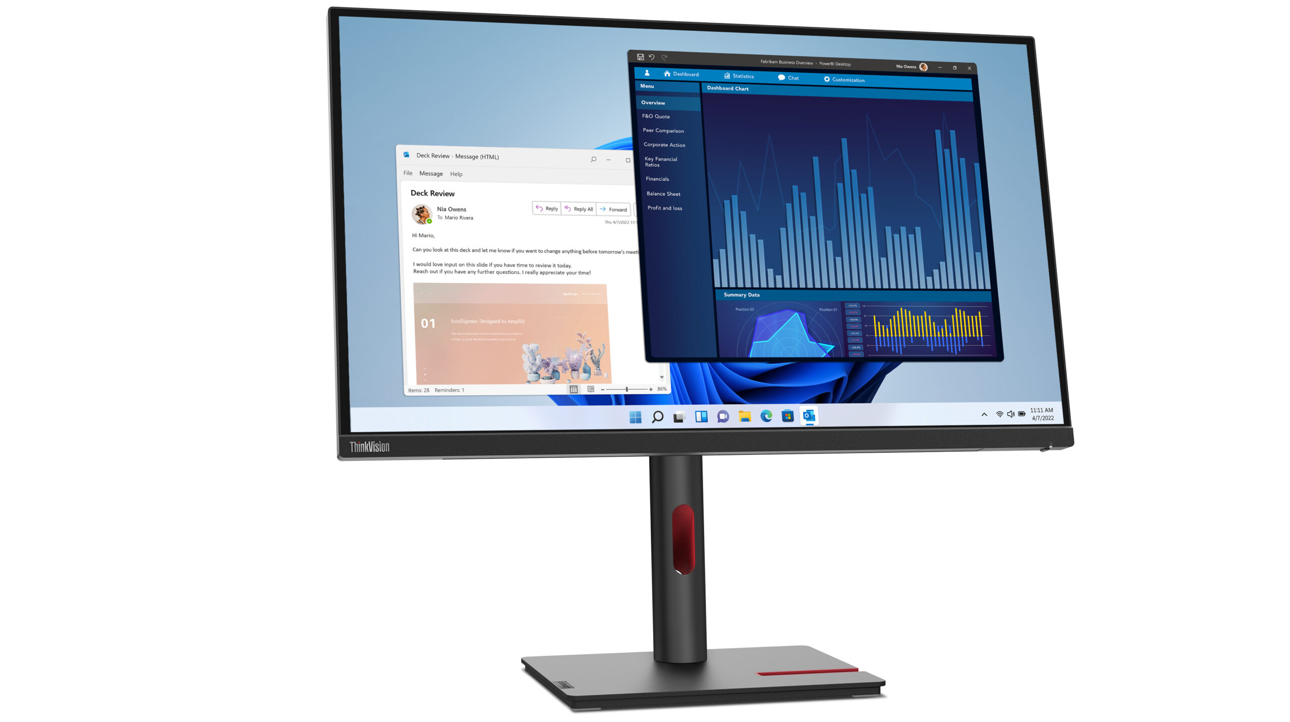 Lenovo ThinkVision T27p-30 monitor komputerowy 68,6 cm (27") 3840 x 2160 px 4K Ultra HD LED Czarny - obrazek 3
