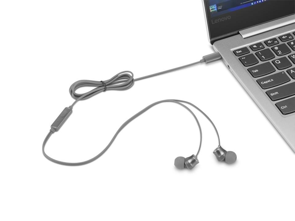 Lenovo 300 USB-C WIRED IN-EAR HEADPHONE - GREY - obrazek 5