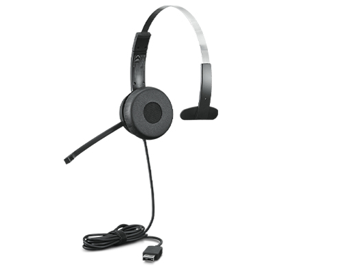 Lenovo 100 Mono Zestaw słuchawkowy Przewodowa Opaska na głowę Biuro/centrum telefoniczne USB Typu-A Czarny