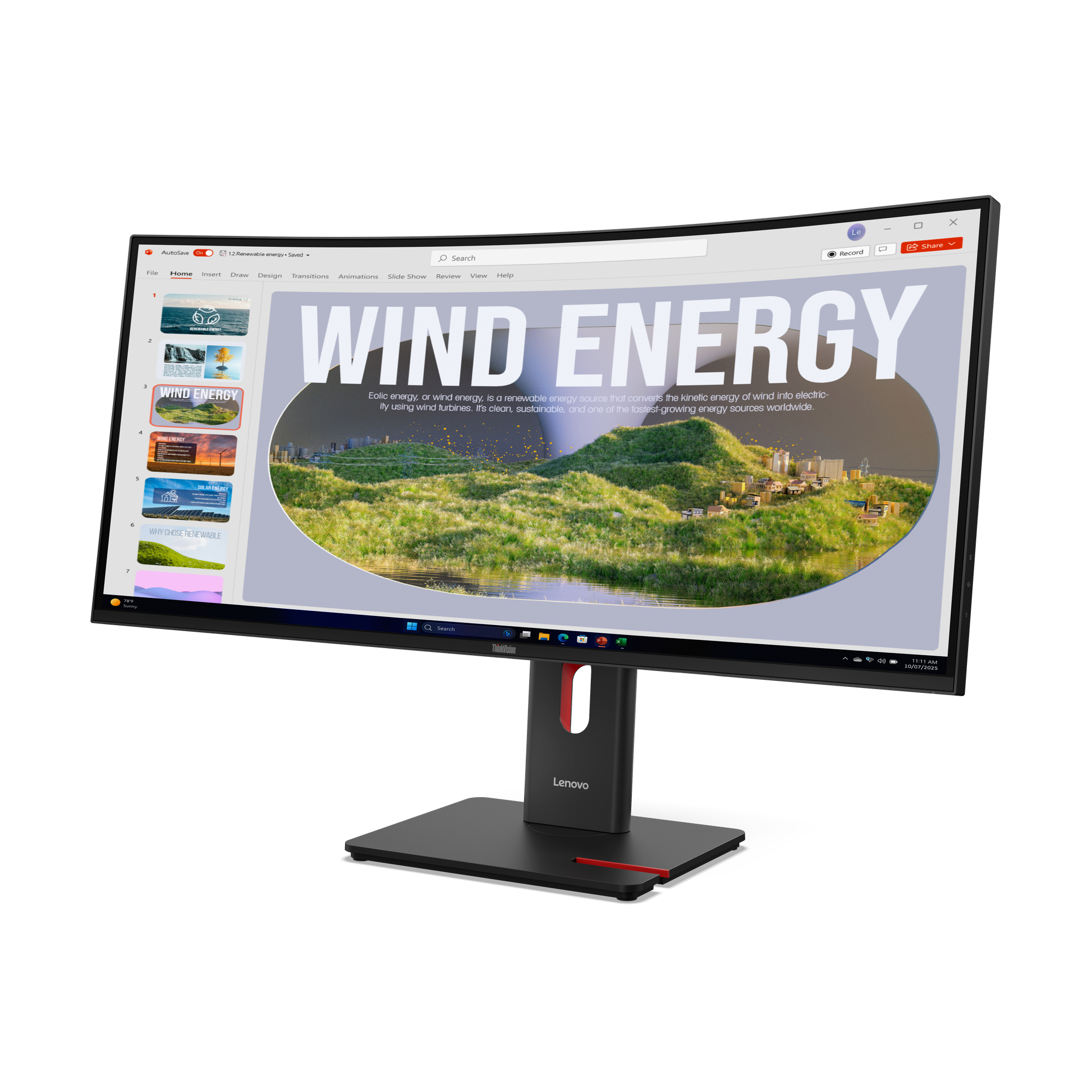 Lenovo ThinkVision T34WD-40 monitor komputerowy 86,4 cm (34") 3440 x 1440 px Wide Quad HD LED Czarny - obrazek 3