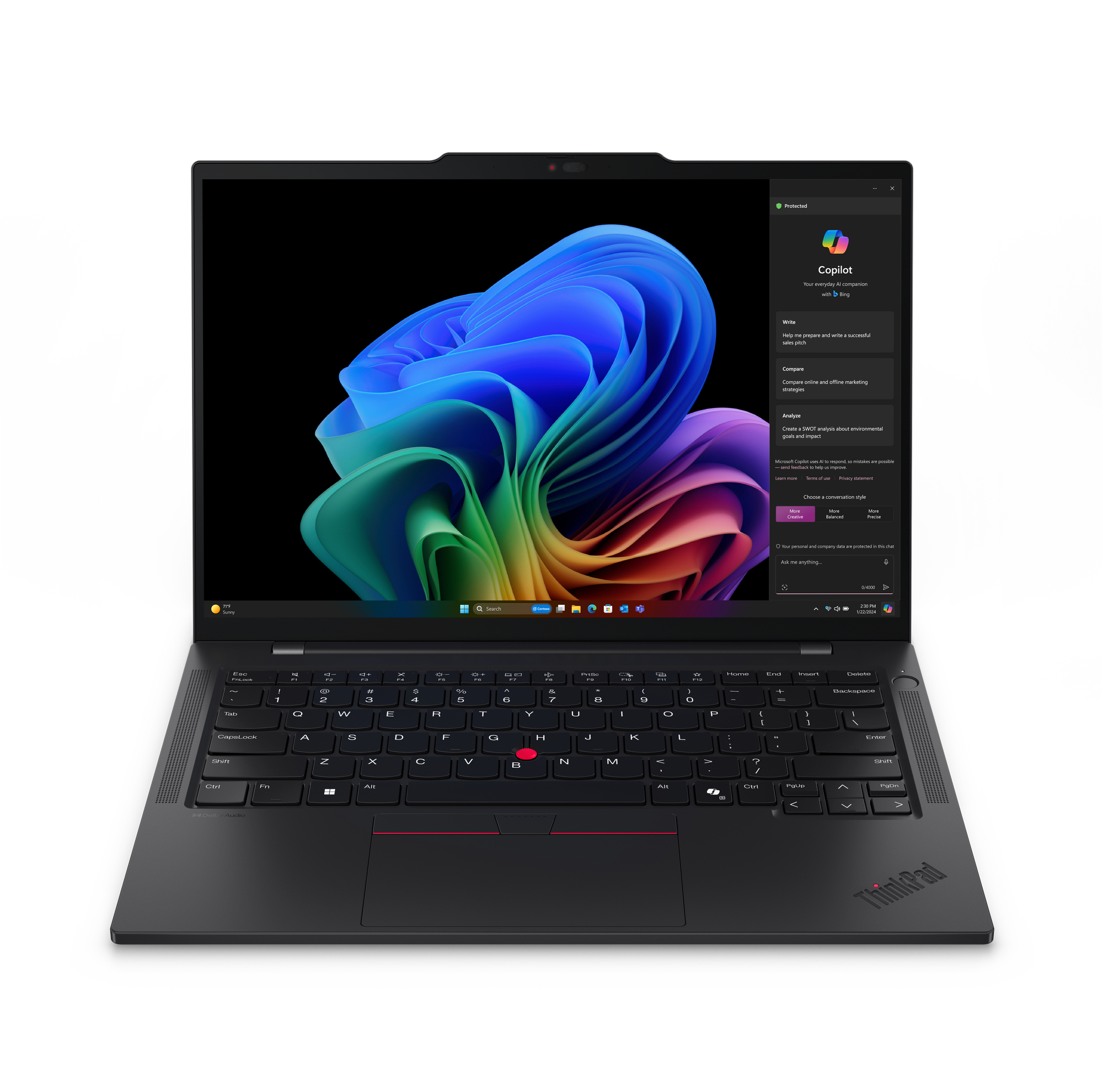 Lenovo ThinkPad T14s Gen 6 (Snapdragon) Copilot+ PC X1E-78-100 Laptop 35,6 cm (14") WUXGA 32 GB LPDDR5x-SDRAM 1 TB SSD Wi-Fi 7 (802.11be) Windows 11 Pro Niemiecki Czarny