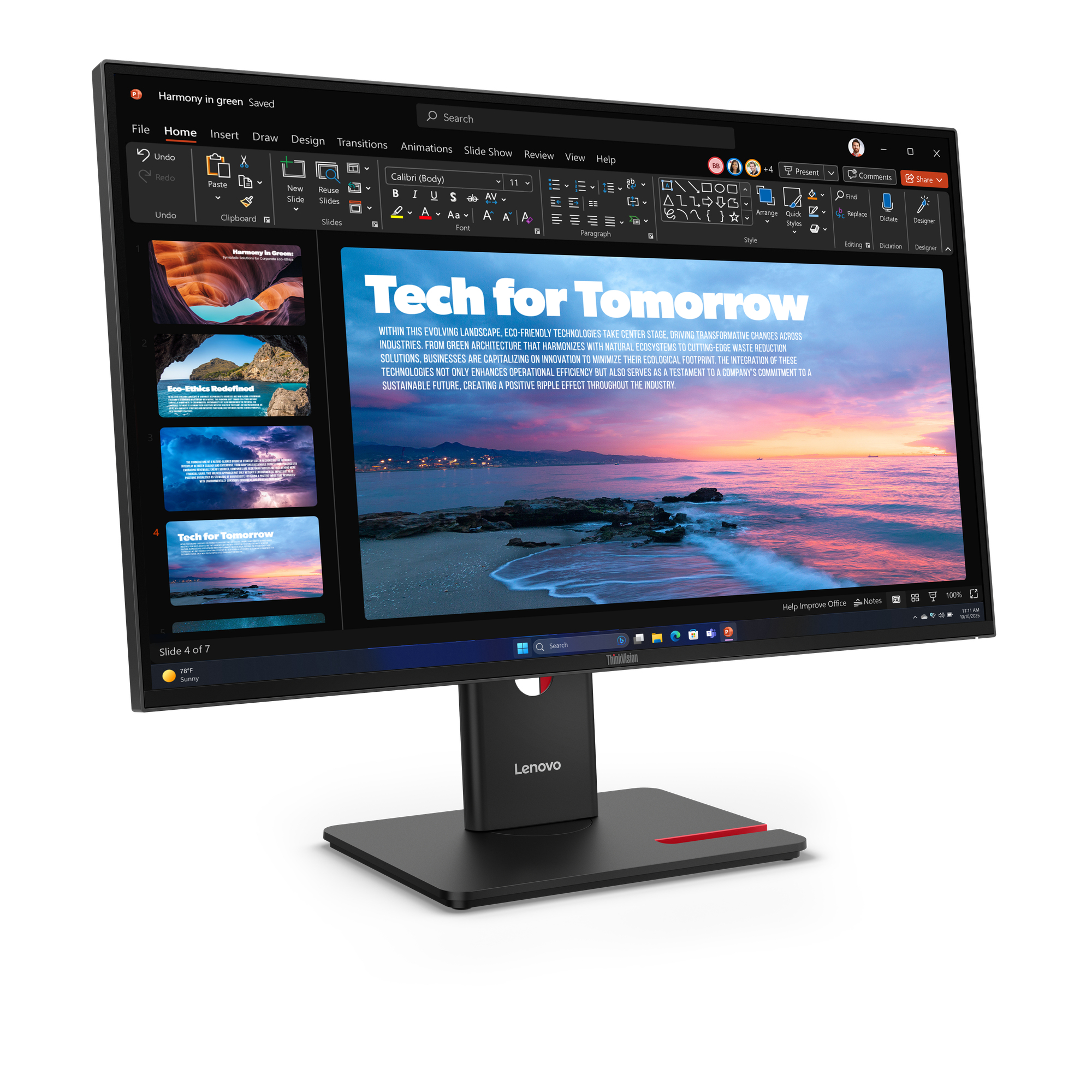 Lenovo ThinkVision T27QD-40 monitor komputerowy 68,6 cm (27") 2560 x 1440 px Wide Quad HD LED Czarny - obrazek 3