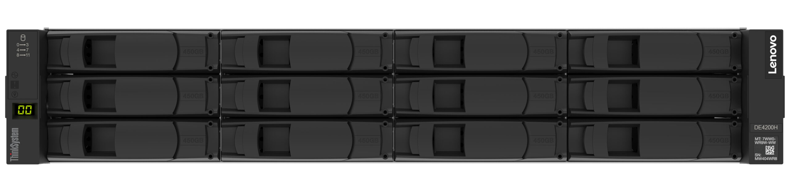Lenovo ThinkSystem DE4200H 2U12 macierz dyskowa Rack (2U) Czarny