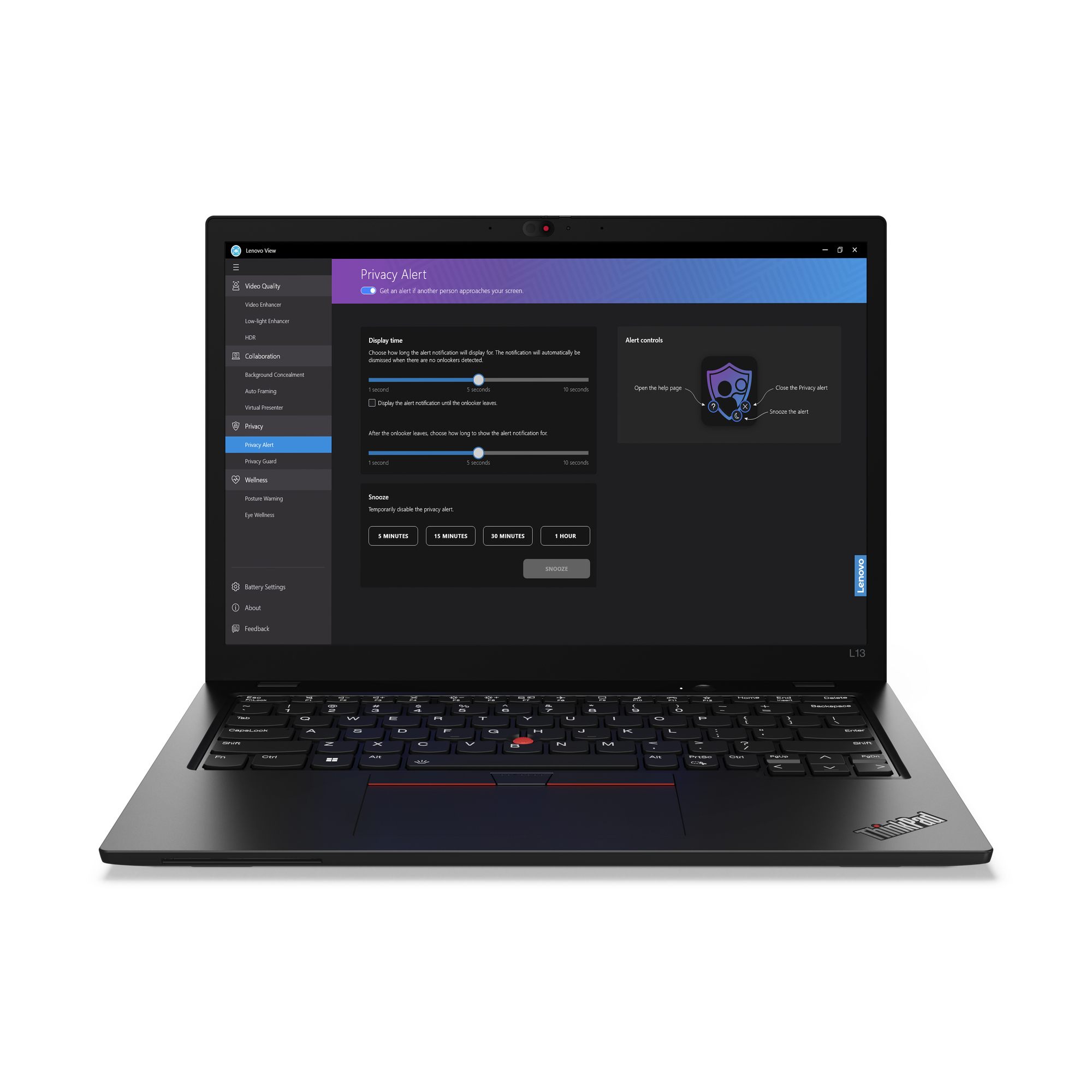 Lenovo ThinkPad L13 Gen 5 (Intel) Intel Core Ultra 5 125U Laptop 33,8 cm (13.3") WUXGA 16 GB LPDDR5-SDRAM 512 GB SSD Wi-Fi 6E (802.11ax) Windows 11 Pro Angielski Czarny - obrazek 3