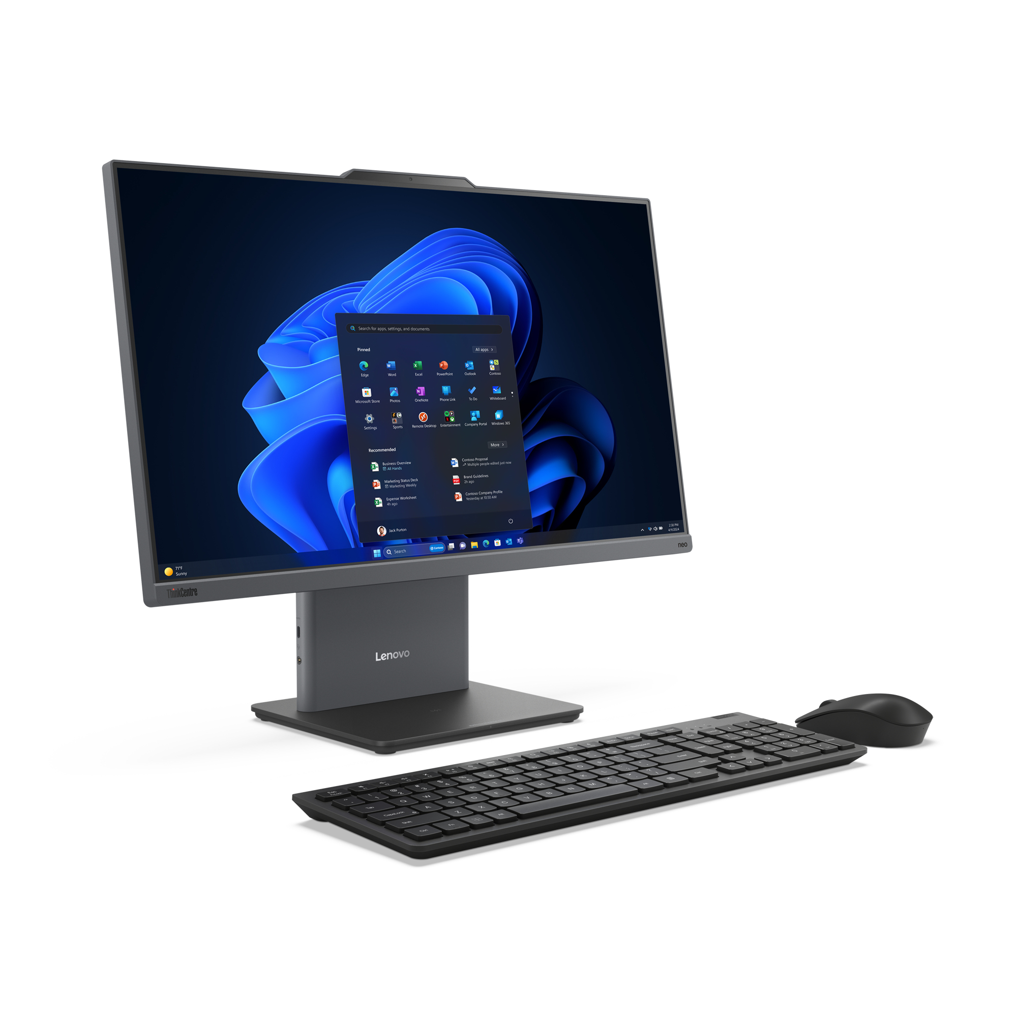 Lenovo ThinkCentre neo 50a 24 Gen 5 Intel® Core™ i7 i7-13620H 60,5 cm (23.8") 1920 x 1080 px Ekran dotykowy All-in-One PC 16 GB DDR5-SDRAM 512 GB SSD Windows 11 Pro Wi-Fi 6 (802.11ax) Szary - obrazek 3