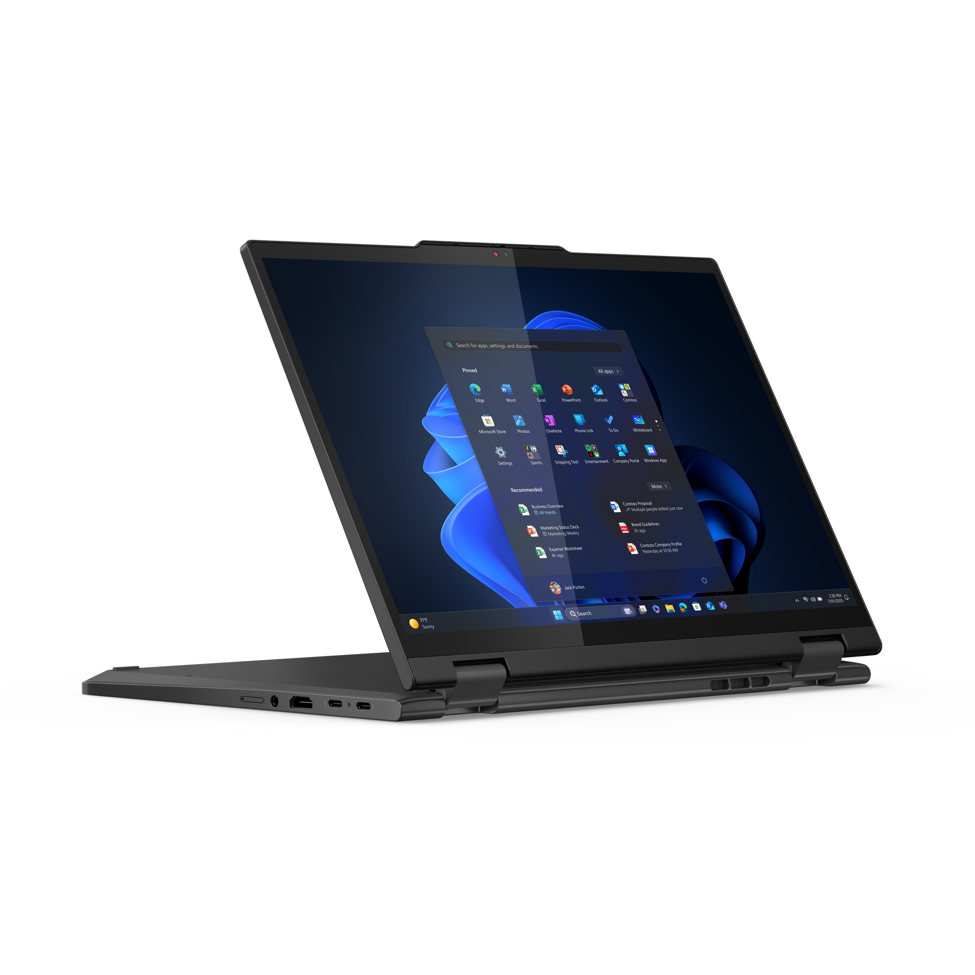Lenovo ThinkPad T14s 2-in-1 Gen 1 Intel Core Ultra 7 255U Hybryda (2w1) 35,6 cm (14") Ekran dotykowy WUXGA 32 GB LPDDR5x-SDRAM 1 TB SSD Wi-Fi 7 (802.11be) Windows 11 Pro Niemiecki Czarny - obrazek 2