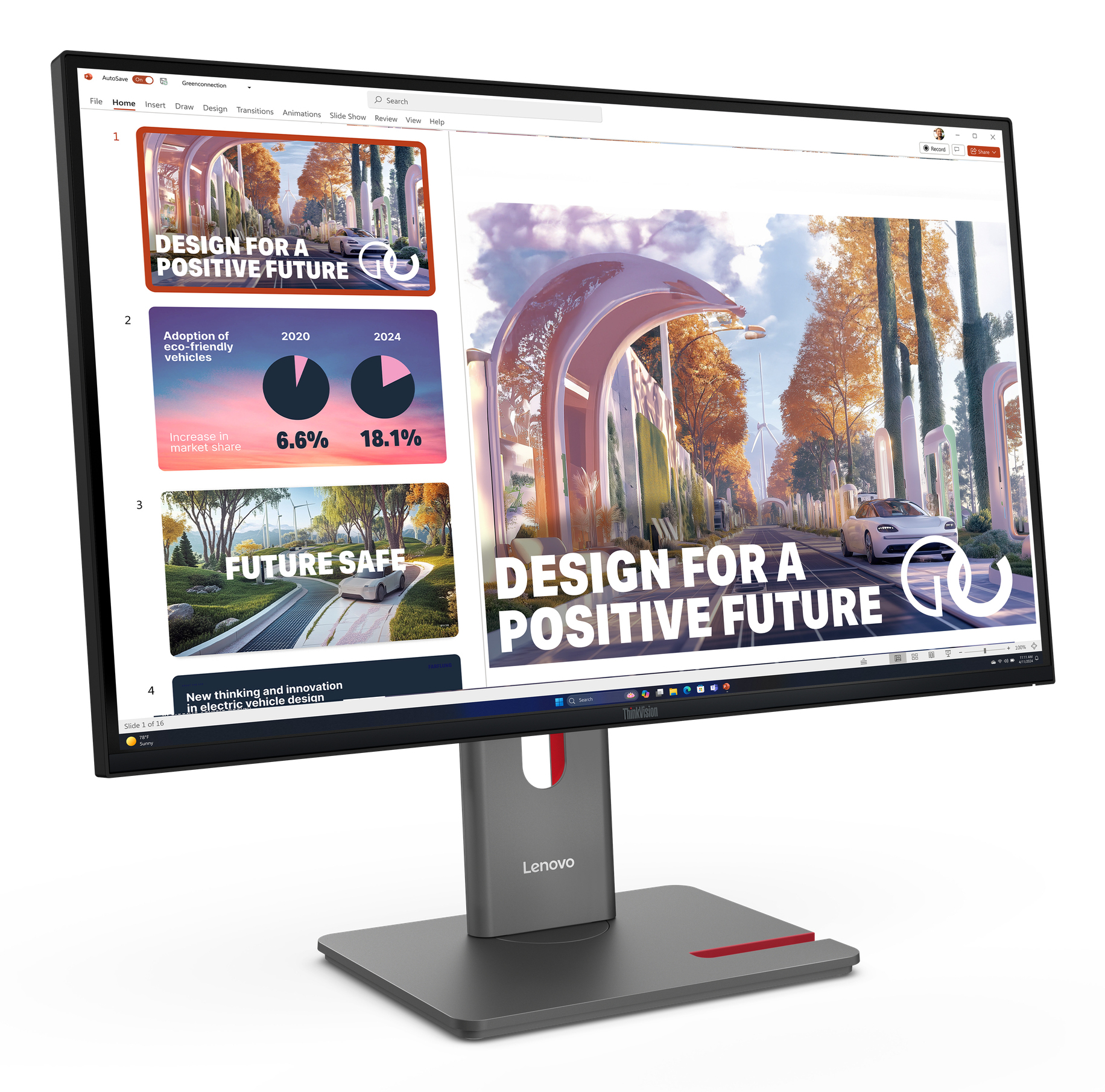 Lenovo ThinkVision P27QD-40 monitor komputerowy 68,6 cm (27") 2560 x 1440 px Wide Quad HD LED Czarny - obrazek 4