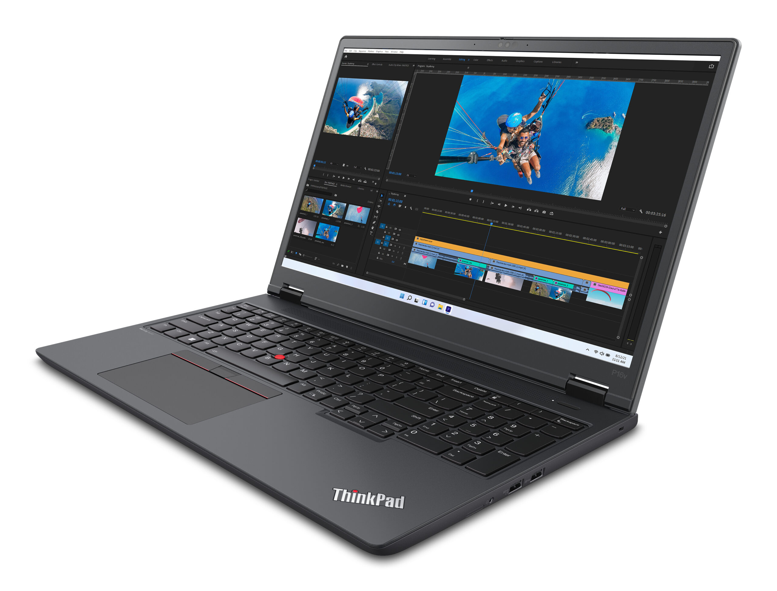 Lenovo ThinkPad P16v Gen 1 (AMD) AMD Ryzen™ 9 PRO 7940HS Mobilna stacja robocza 40,6 cm (16") WUXGA 32 GB DDR5-SDRAM 1 TB SSD NVIDIA RTX 2000 Ada Wi-Fi 6E (802.11ax) Windows 11 Pro Angielski Czarny - obrazek 4