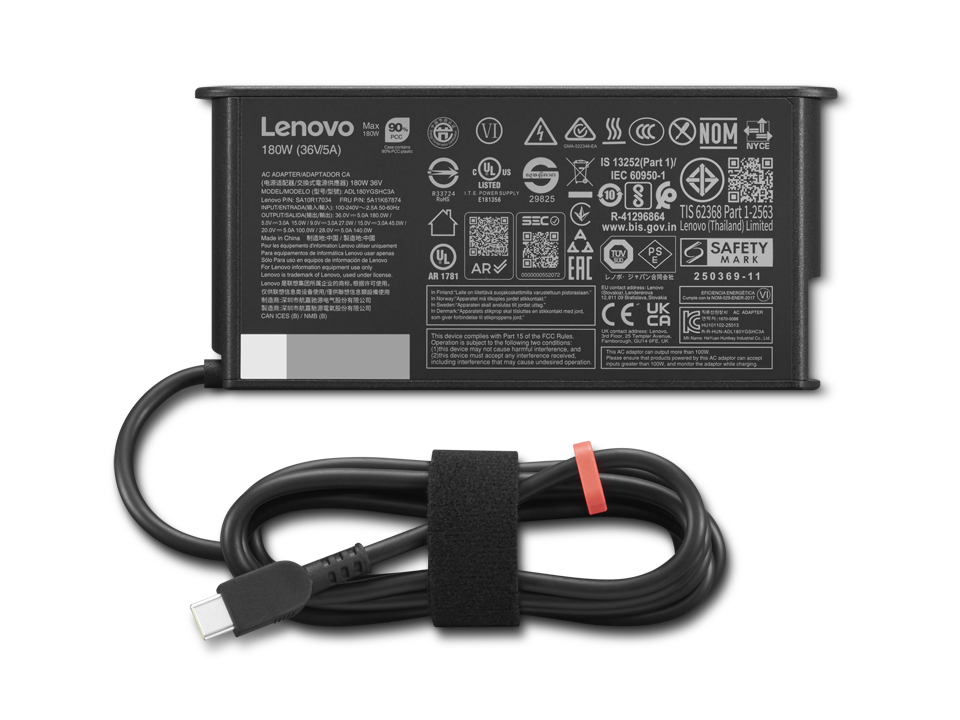 Lenovo 4X21U28835 adapter zasilający/ inwentor Wewnętrzna 180 W Czarny - obrazek 2