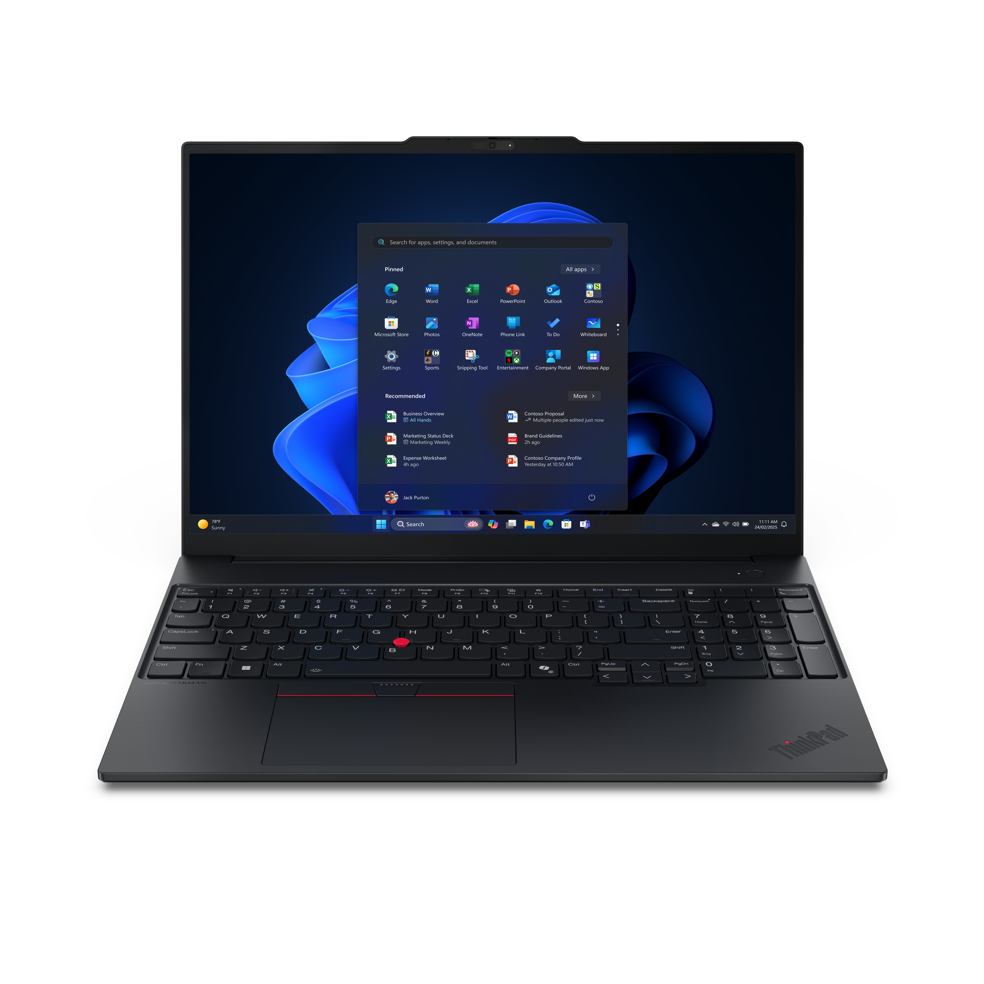 Lenovo ThinkPad E16 Gen 3 (AMD) AMD Ryzen™ 7 250 Laptop 40,6 cm (16") WUXGA 16 GB DDR5-SDRAM 512 GB SSD Wi-Fi 6E (802.11ax) Windows 11 Pro Francuski Czarny