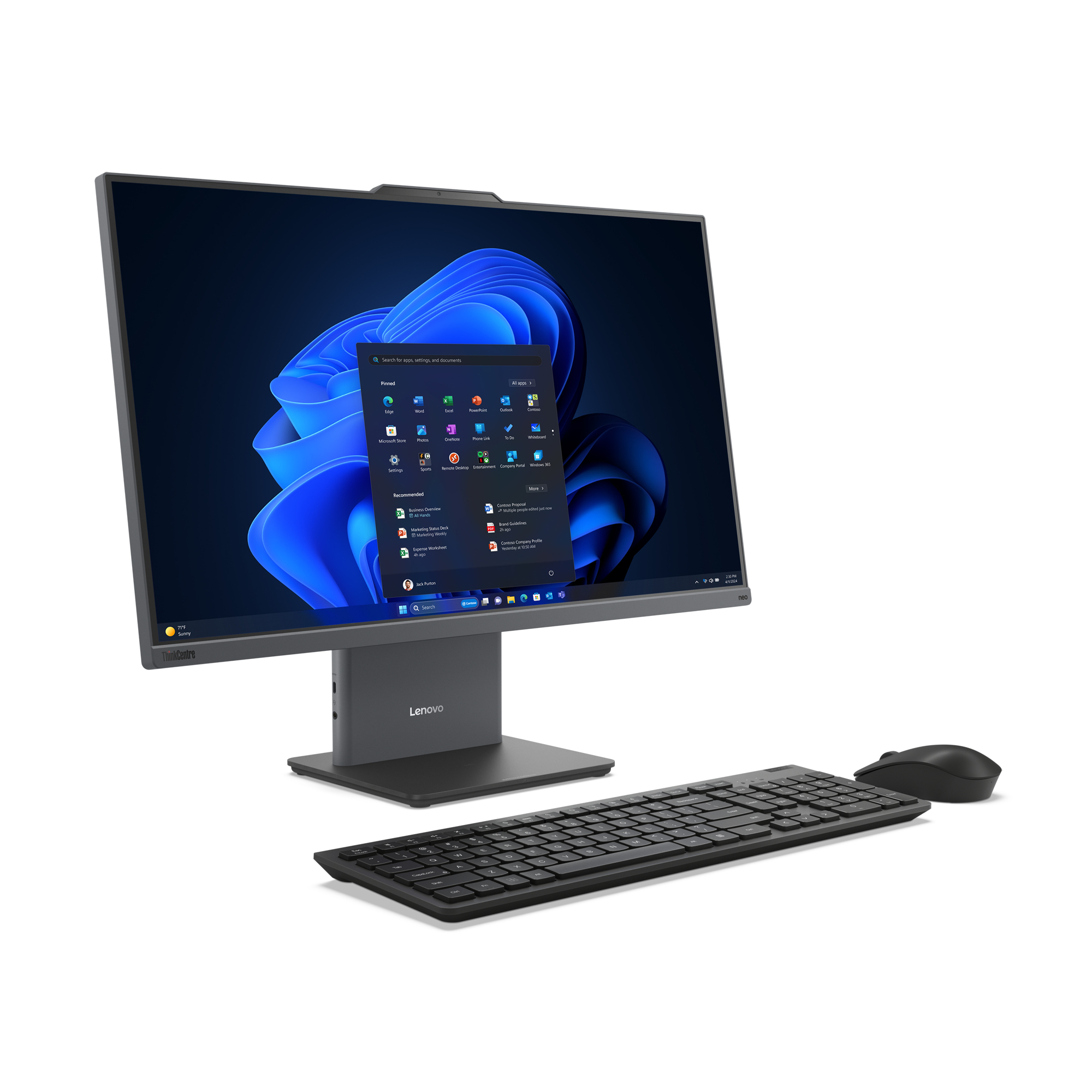 Lenovo ThinkCentre neo 50a 27 Gen 5 Intel® Core™ i3 i3-1315U 68,6 cm (27") 1920 x 1080 px All-in-One PC 16 GB DDR5-SDRAM 512 GB SSD Windows 11 Pro Wi-Fi 6 (802.11ax) Szary - obrazek 3
