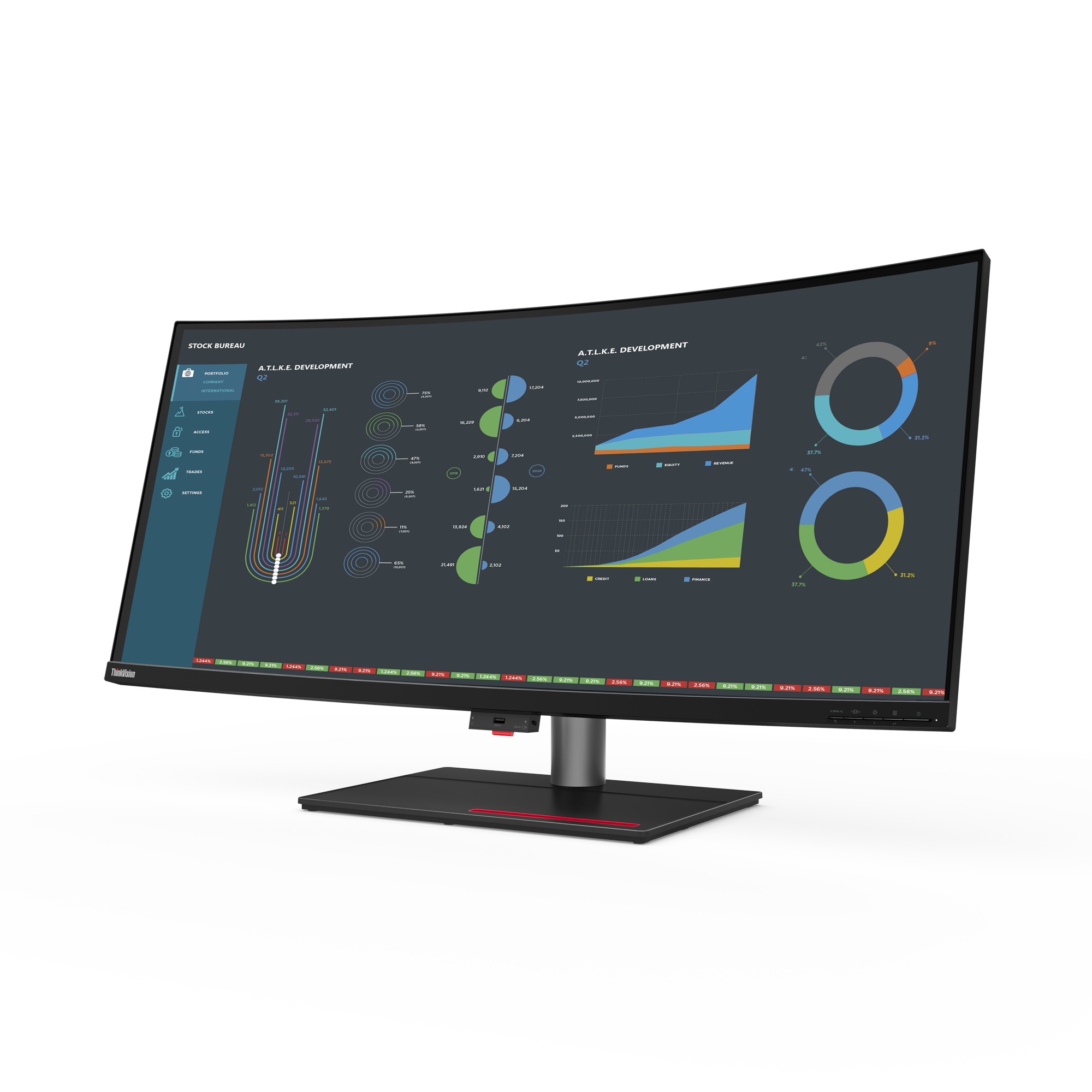 Lenovo ThinkVision P40w-20 monitor komputerowy 100,8 cm (39.7") 5120 x 2160 px Czarny - obrazek 5