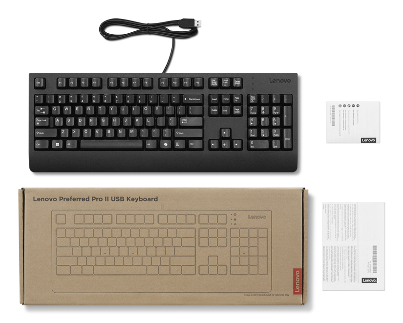 Lenovo 4Y41R64588 klawiatura Dom/Biuro USB US English Czarny - obrazek 4
