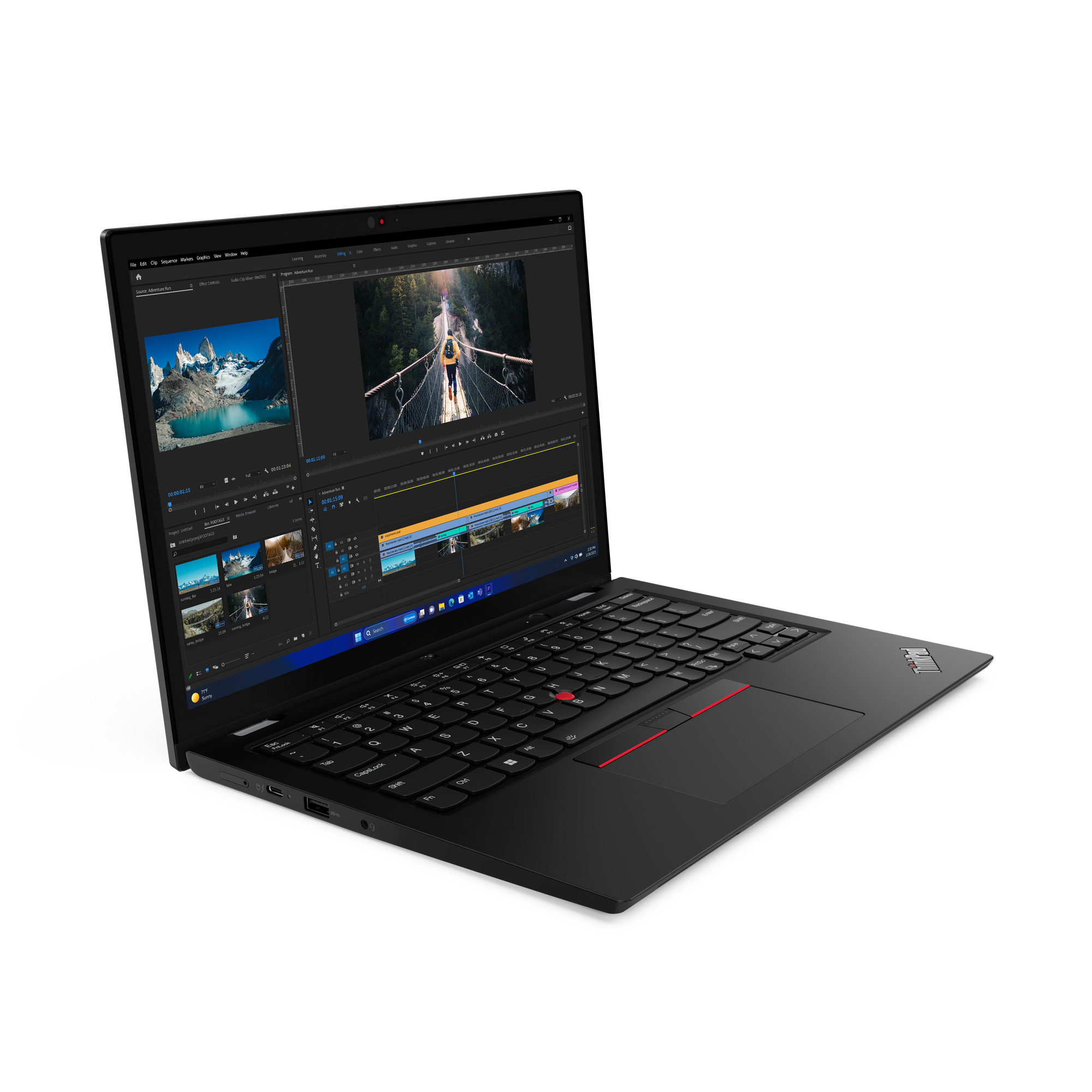 Lenovo ThinkPad L13 2-in-1 Gen 5 (Intel) Intel Core Ultra 5 125U Hybryda (2w1) 33,8 cm (13.3") Ekran dotykowy WUXGA 16 GB LPDDR5-SDRAM 512 GB SSD Wi-Fi 6E (802.11ax) Windows 11 Pro Angielski Czarny - obrazek 5