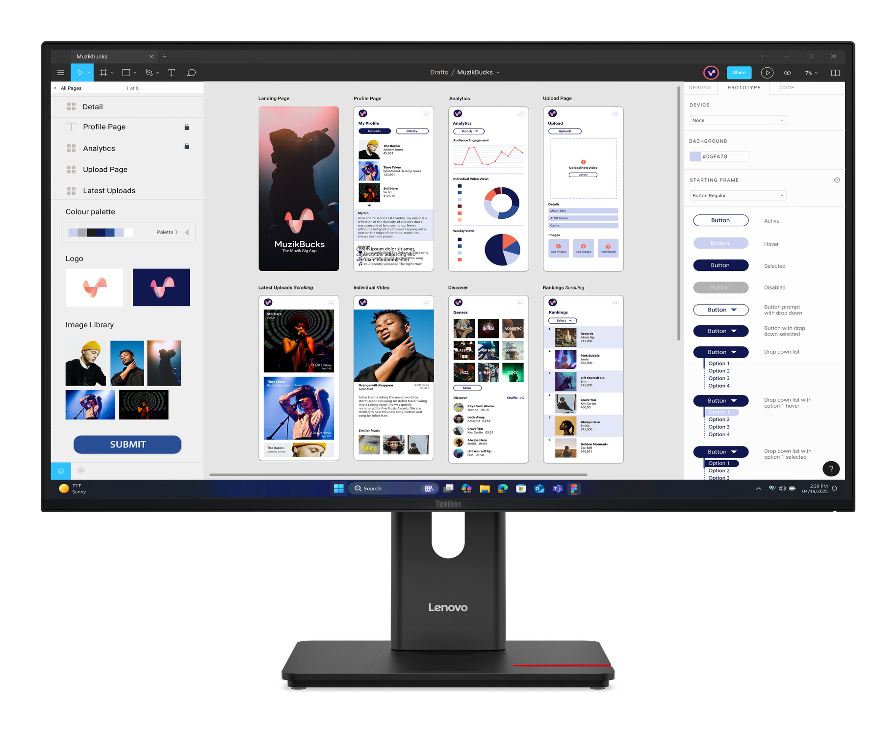 Lenovo ThinkVision T32UD-40 monitor komputerowy 80 cm (31.5") 3840 x 2160 px 4K Ultra HD LCD Czarny