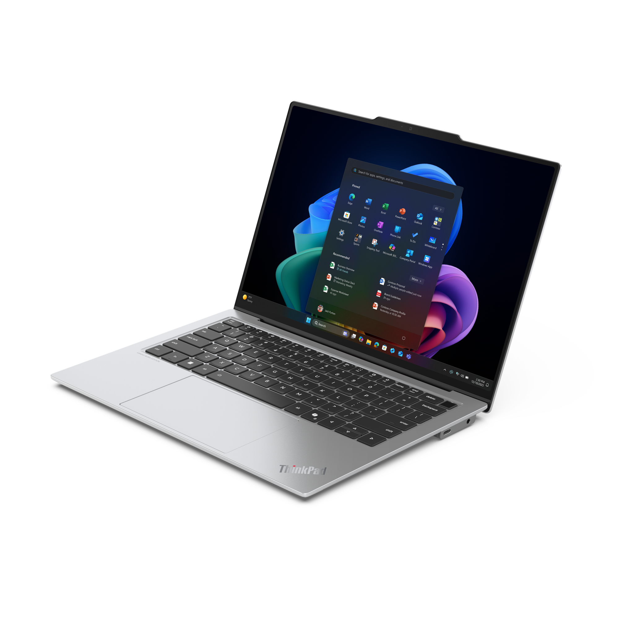 Lenovo ThinkPad X9-14 Gen 1 Aura Edition Copilot+ PC Intel Core Ultra 7 258V Laptop 35,6 cm (14") Ekran dotykowy 2.8K 32 GB LPDDR5x-SDRAM 1 TB SSD Wi-Fi 7 (802.11be) Windows 11 Pro Włoski Biały - obrazek 4