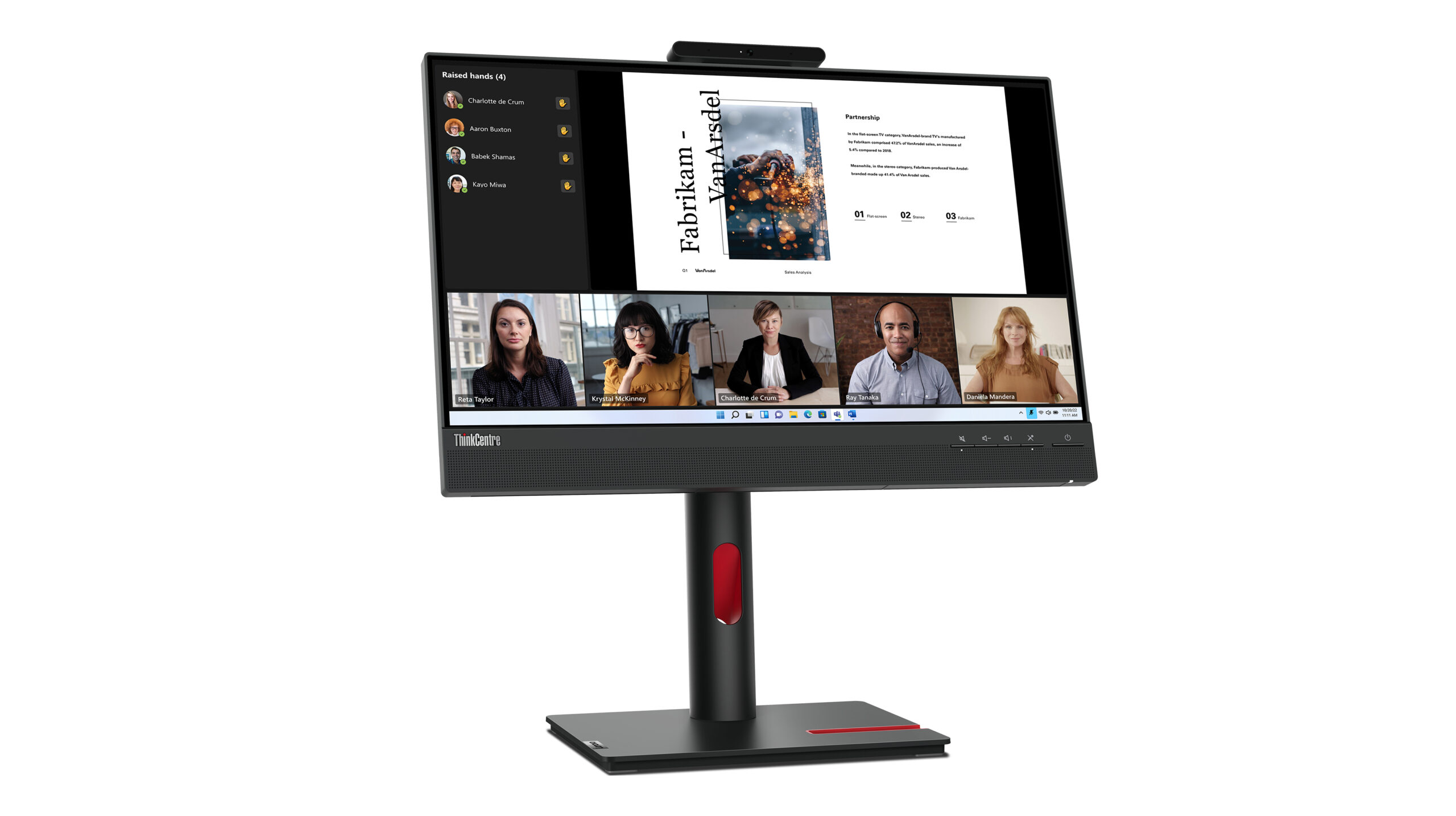 Lenovo ThinkCentre Tiny-In-One 22 Gen 5 monitor komputerowy 54,6 cm (21.5") 1920 x 1080 px Full HD LED Ekran dotykowy Czarny - obrazek 4