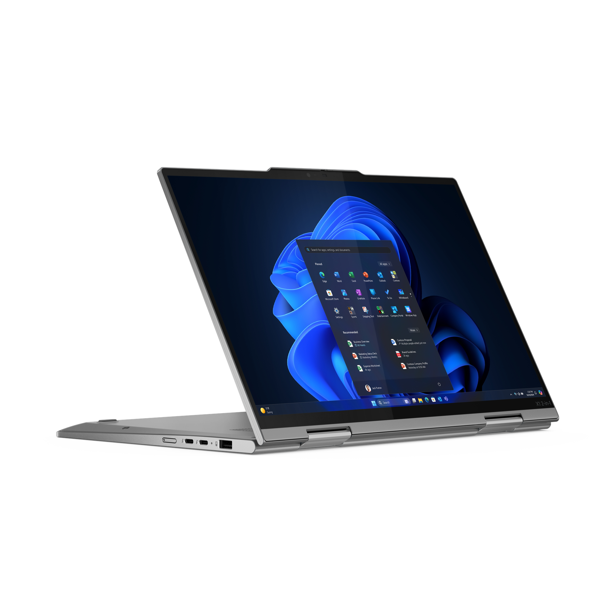 Lenovo ThinkPad X1 2-in-1 Gen 10 Aura Edition Copilot+ PC Intel Core Ultra 7 258V Hybryda (2w1) 35,6 cm (14") Ekran dotykowy 2.8K 32 GB LPDDR5x-SDRAM 1 TB SSD Wi-Fi 7 (802.11be) Windows 11 Pro Węgierski Szary - obrazek 2