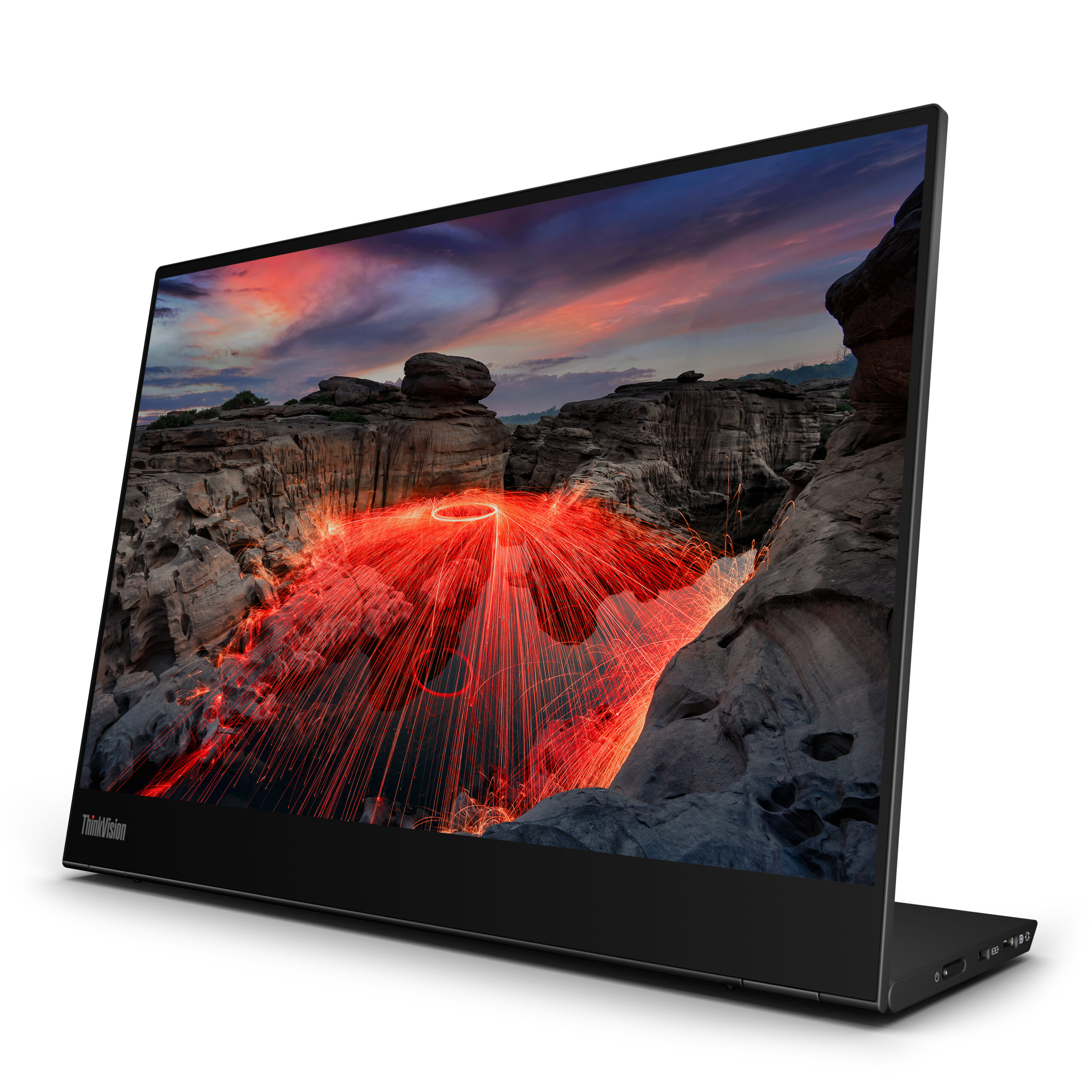 Lenovo ThinkVision M14t Gen 2 monitor komputerowy 35,6 cm (14") 2240 x 1400 px 2.2K LED Ekran dotykowy Czarny - obrazek 3