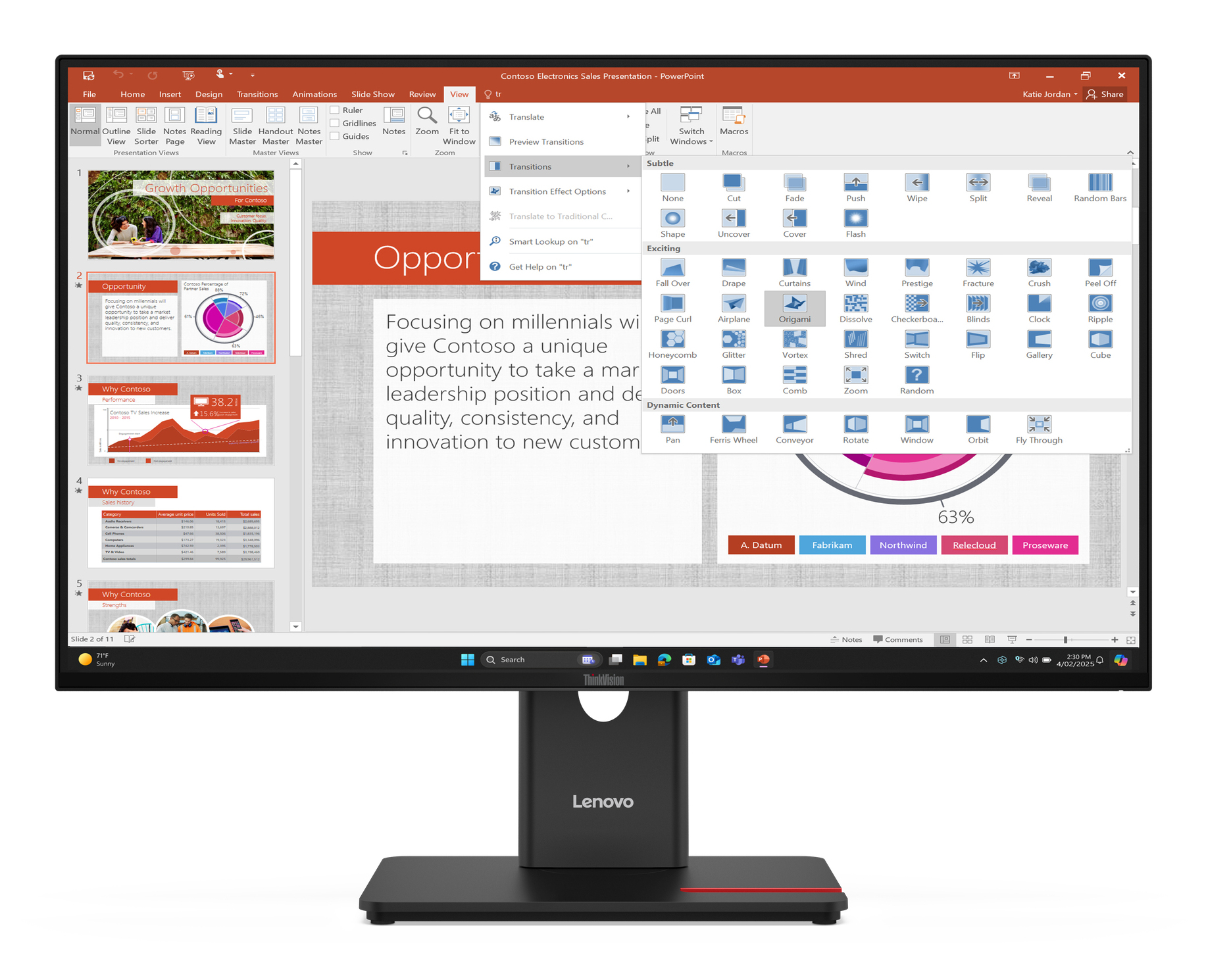 Lenovo ThinkVision T27-40 monitor komputerowy 68,6 cm (27") 1920 x 1080 px Full HD LED Czarny