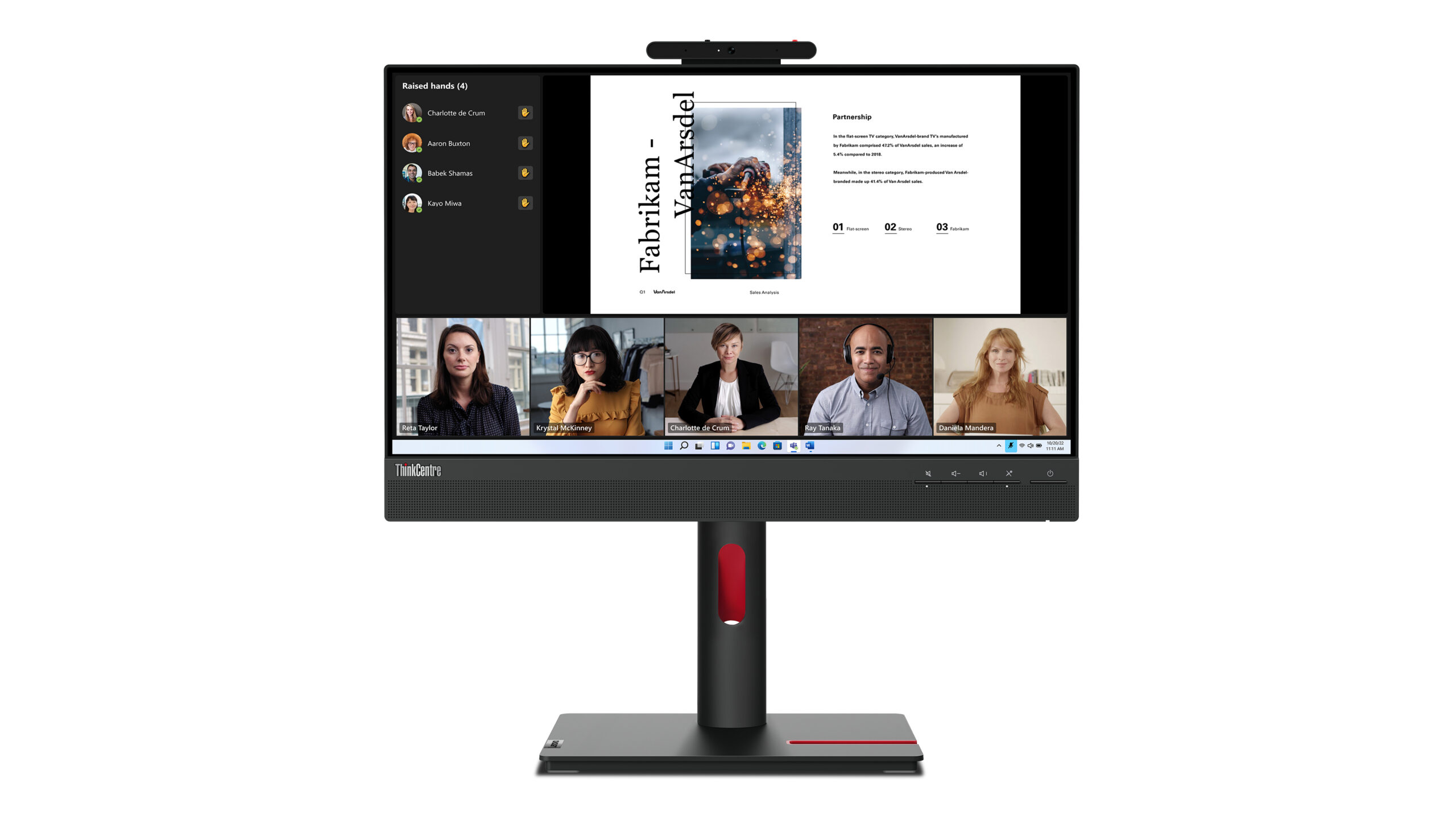 Lenovo ThinkCentre Tiny-In-One 22 Gen 5 monitor komputerowy 54,6 cm (21.5") 1920 x 1080 px Full HD LED Ekran dotykowy Czarny