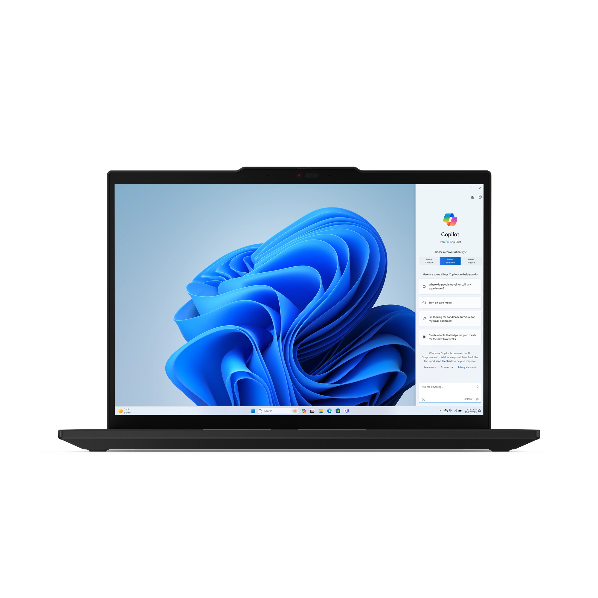 Lenovo ThinkPad T14 Gen 5 (AMD) AMD Ryzen™ 5 PRO 8540U Laptop 35,6 cm (14") WUXGA 8 GB DDR5-SDRAM 256 GB SSD Wi-Fi 6E (802.11ax) Windows 11 Pro Francuski Czarny - obrazek 2