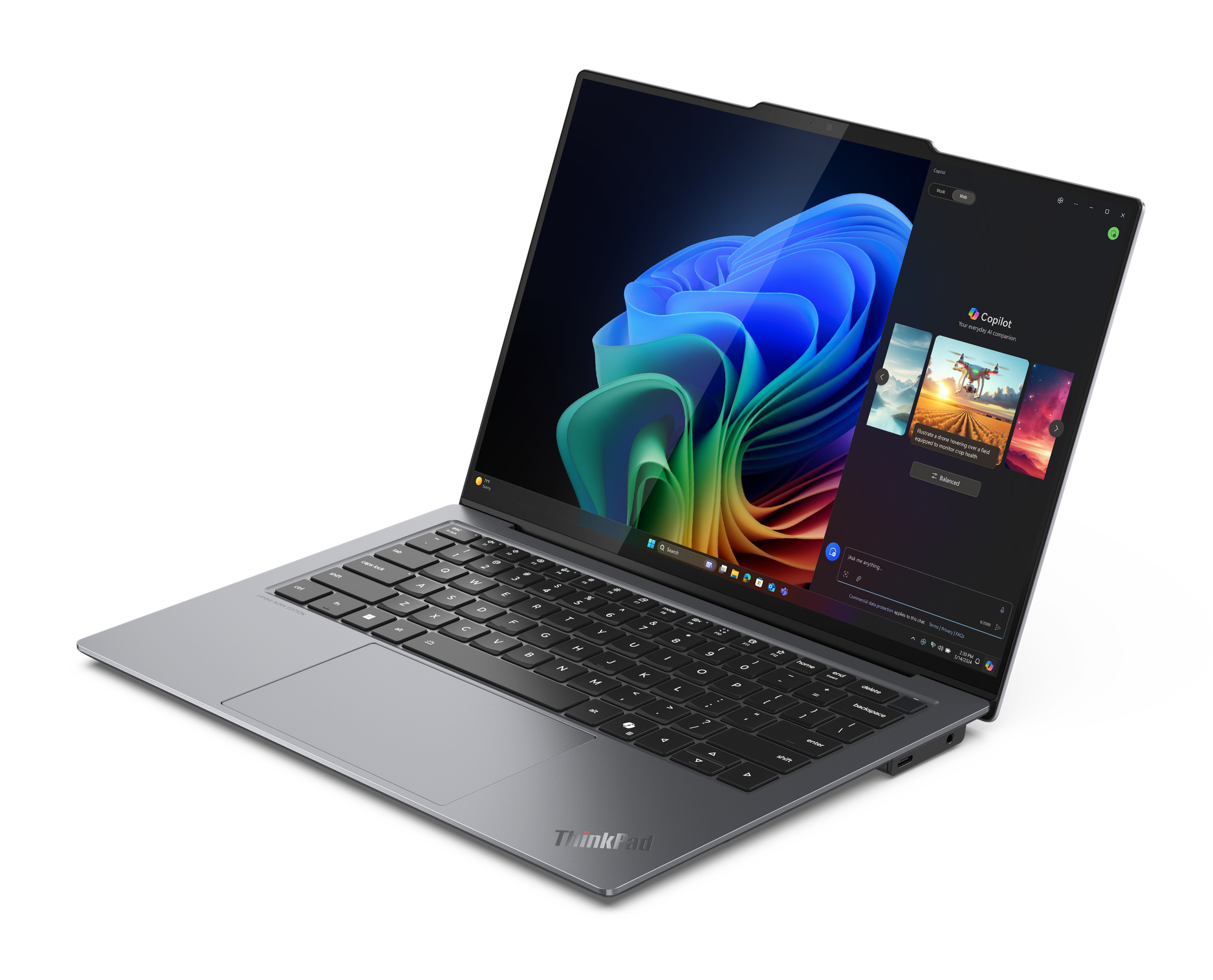 Lenovo ThinkPad X9-14 Gen 1 Copilot+ PC Intel Core Ultra 7 258V Laptop 35,6 cm (14") 2.8K 32 GB LPDDR5x-SDRAM 1 TB SSD Wi-Fi 7 (802.11be) Windows 11 Pro Angielski Szary - obrazek 4