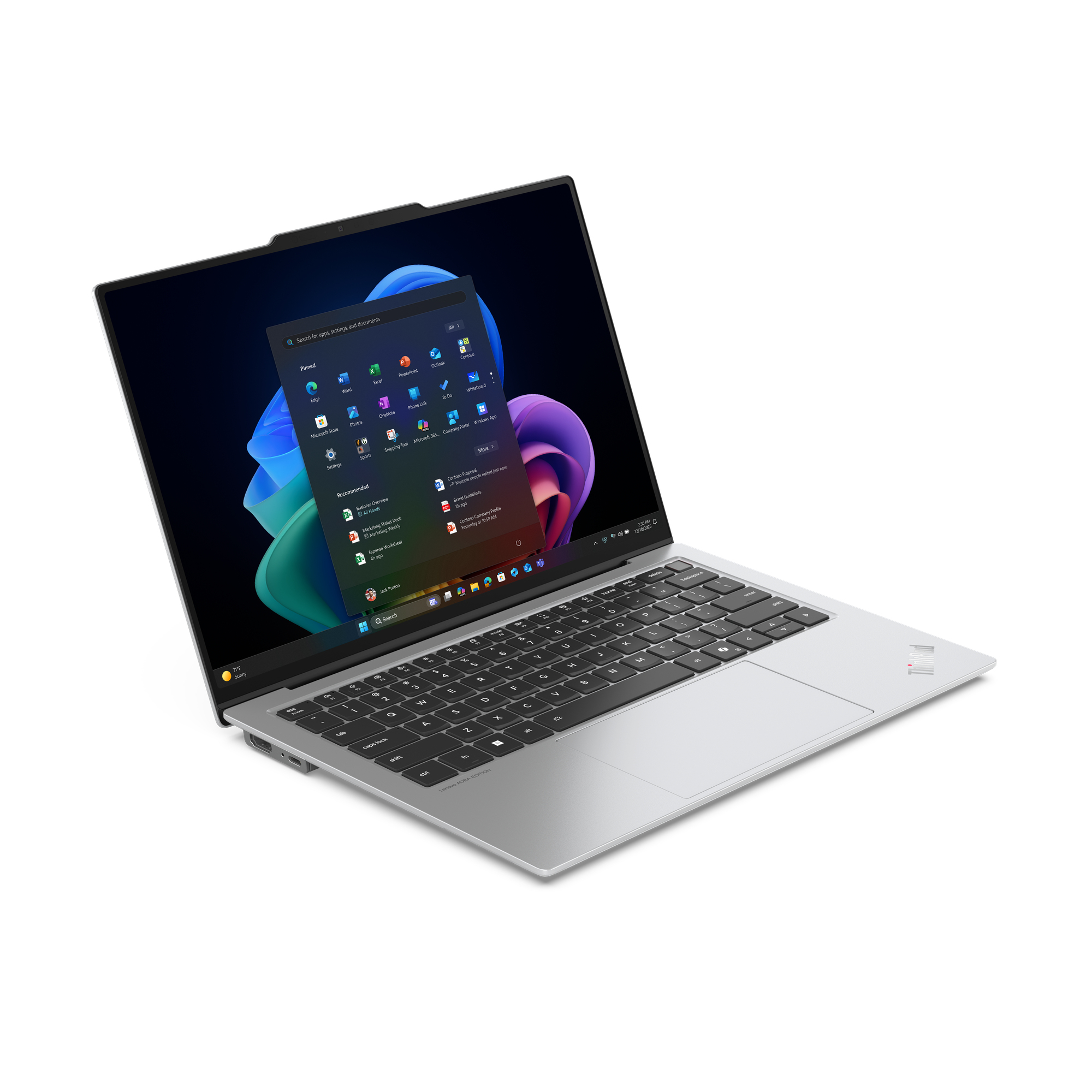 Lenovo ThinkPad X9-14 Gen 1 Aura Edition Copilot+ PC Intel Core Ultra 7 258V Laptop 35,6 cm (14") Ekran dotykowy 2.8K 32 GB LPDDR5x-SDRAM 1 TB SSD Wi-Fi 7 (802.11be) Windows 11 Pro Włoski Biały - obrazek 5