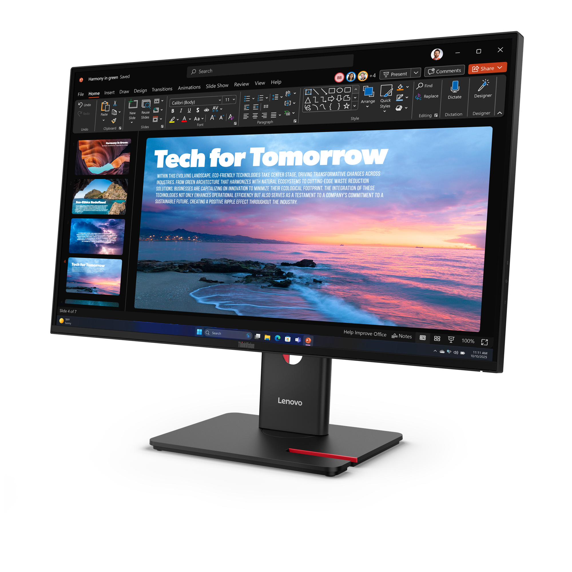 Lenovo ThinkVision T27QD-40 monitor komputerowy 68,6 cm (27") 2560 x 1440 px Quad HD LED Czarny - obrazek 2
