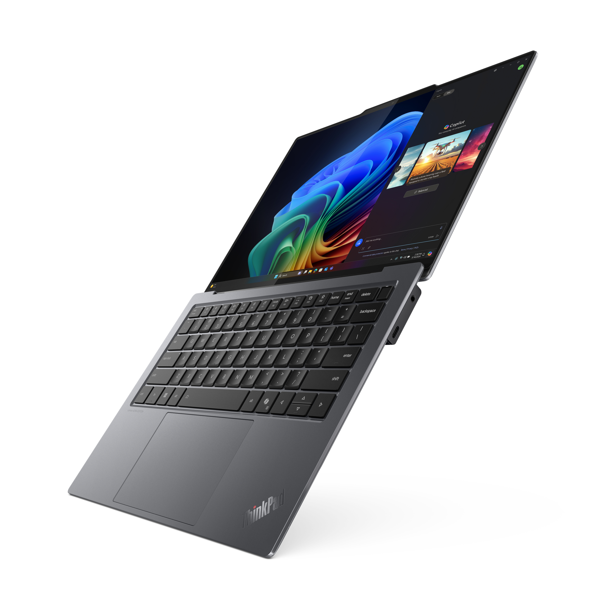 Lenovo ThinkPad X9-14 Gen 1 Aura Edition Copilot+ PC Intel Core Ultra 5 228V Laptop 35,6 cm (14") WUXGA 32 GB LPDDR5x-SDRAM 512 GB SSD Wi-Fi 7 (802.11be) Windows 11 Pro Skandynawia Szary - obrazek 2