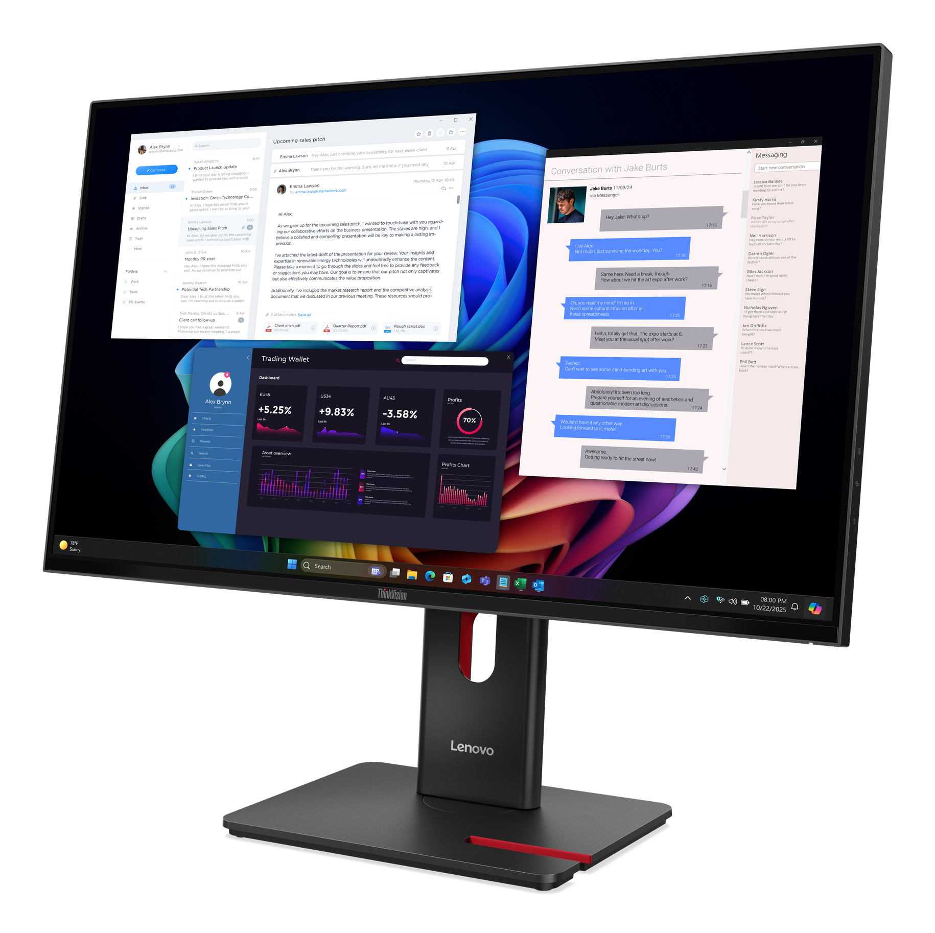 Lenovo ThinkVision T27UD-40 monitor komputerowy 68,6 cm (27") 3840 x 2160 px 4K Ultra HD LCD Czarny - obrazek 3