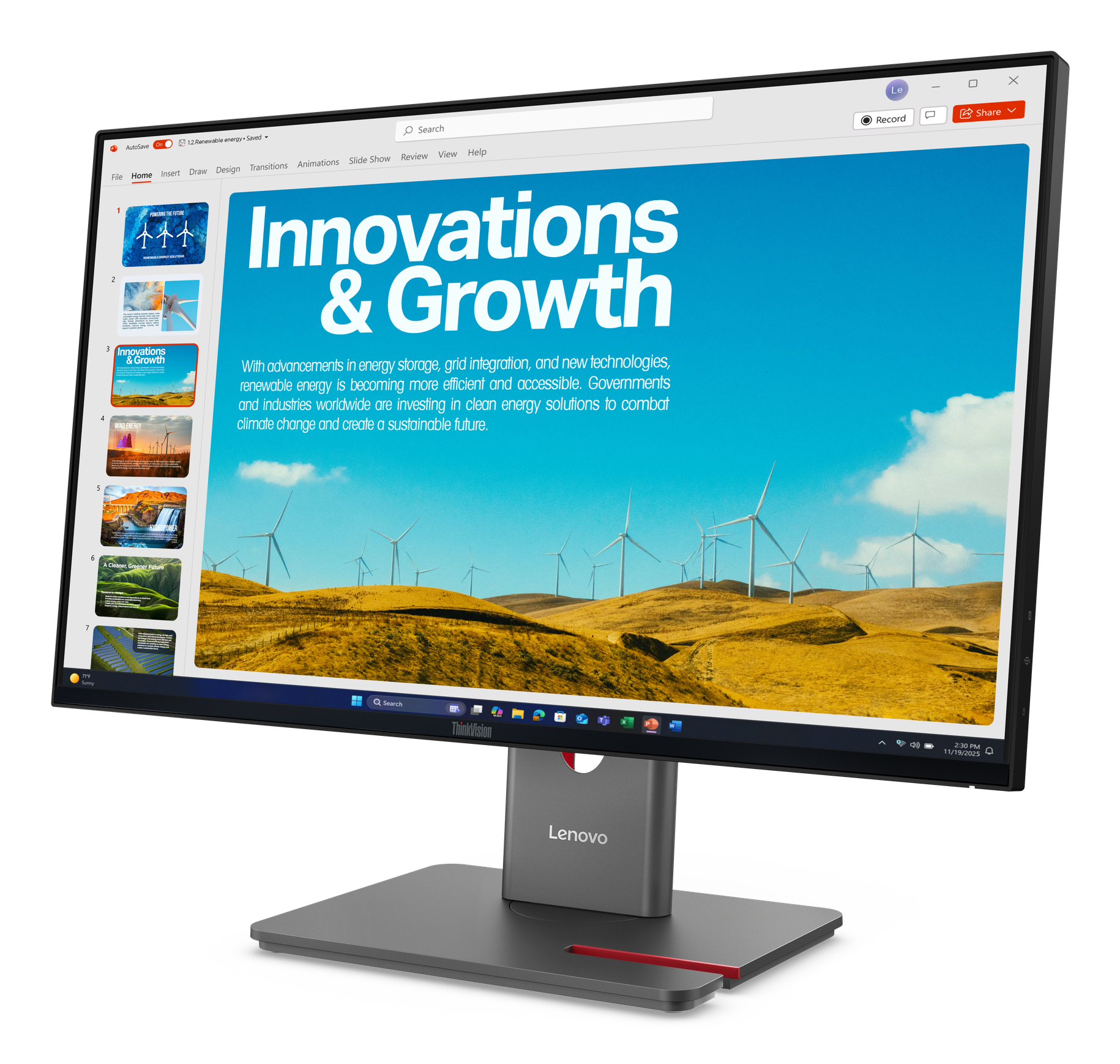 Lenovo ThinkVision P24QD-40 monitor komputerowy 60,5 cm (23.8") 2560 x 1440 px Quad HD LCD Czarny - obrazek 2