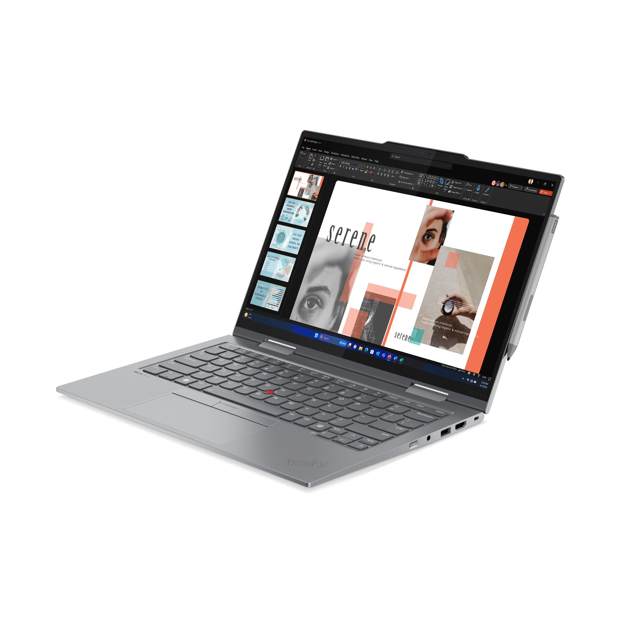 Lenovo ThinkPad X1 2-in-1 Gen 9 Intel Core Ultra 7 155U Hybryda (2w1) 35,6 cm (14") Ekran dotykowy WUXGA 16 GB LPDDR5x-SDRAM 1 TB SSD Wi-Fi 6E (802.11ax) Windows 11 Pro Angielski Szary - obrazek 5