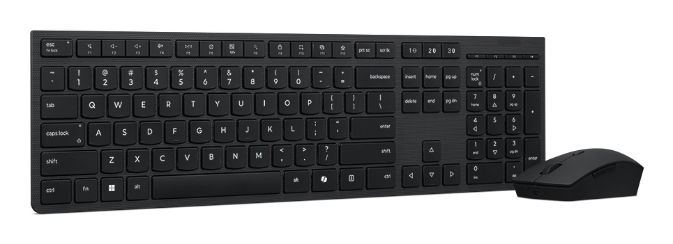 Lenovo 4X31R64316 klawiatura Dołączona myszka Biuro RF Wireless + Bluetooth QWERTY US English Szary - obrazek 4