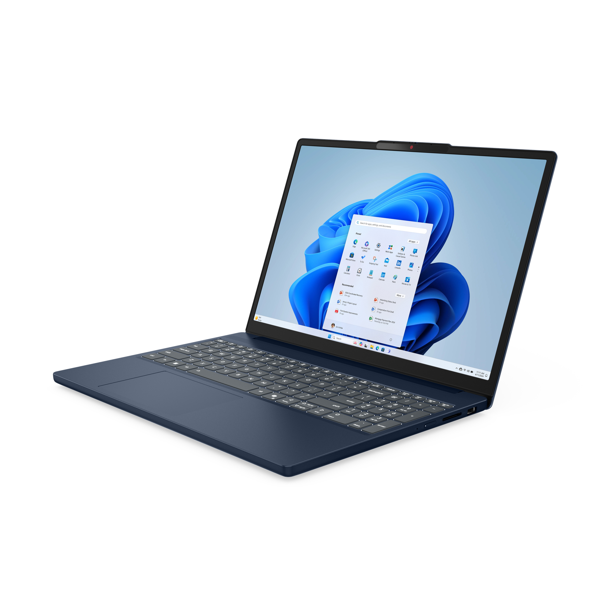 Lenovo IdeaPad Slim 3 15AHP10 AMD Ryzen™ 7 8840HS Laptop 38,9 cm (15.3") WUXGA 16 GB DDR5-SDRAM 512 GB SSD Wi-Fi 6 (802.11ax) Niebieski - obrazek 5