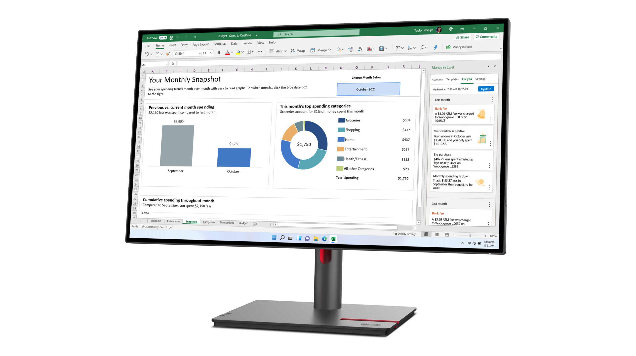 Lenovo ThinkVision P27h-30 monitor komputerowy 68,6 cm (27") 2560 x 1440 px Quad HD LCD Czarny - obrazek 4