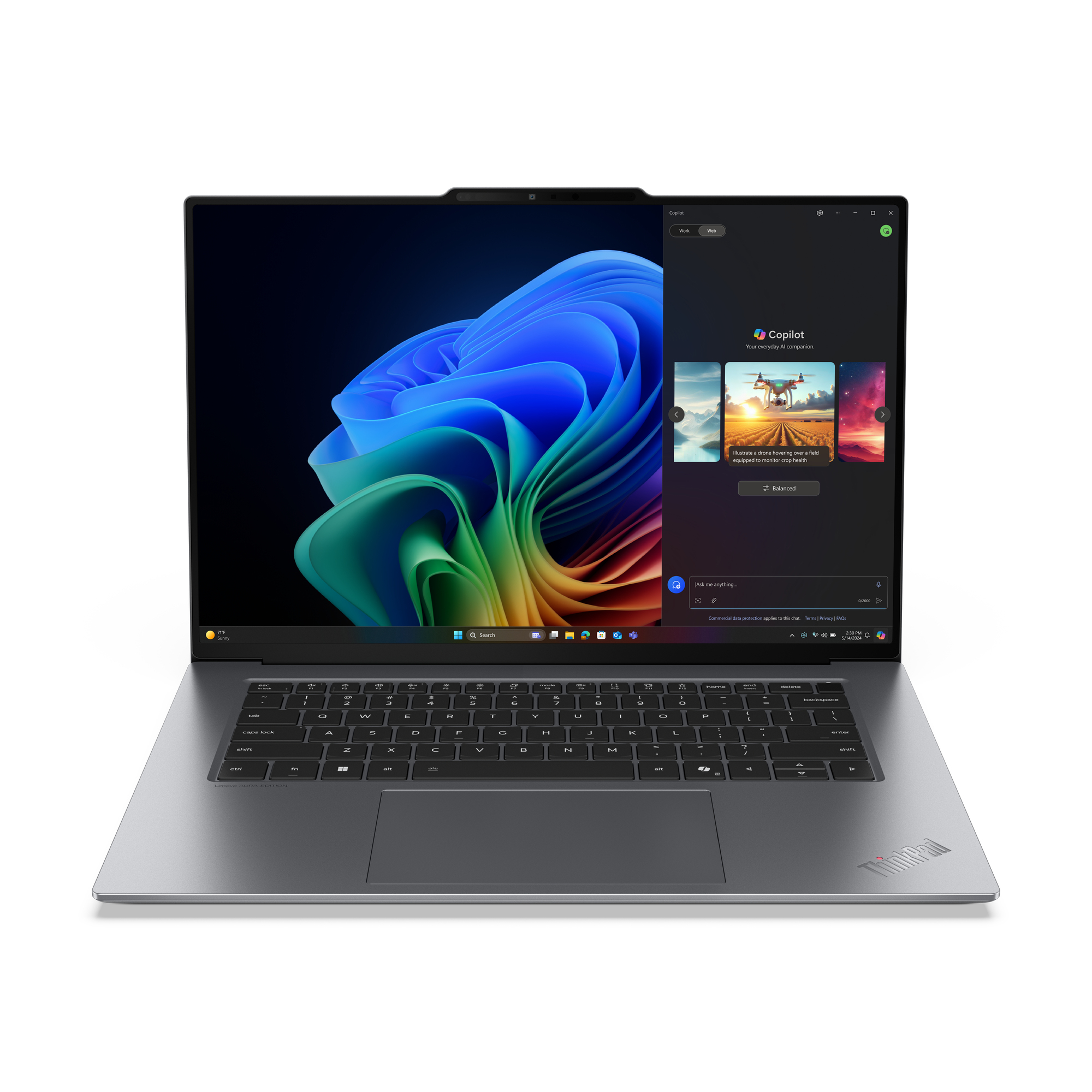 Lenovo ThinkPad X9-15 Gen 1 Aura Edition Copilot+ PC Intel Core Ultra 7 258V Laptop 38,9 cm (15.3") 2.8K 32 GB LPDDR5x-SDRAM 1 TB SSD Wi-Fi 7 (802.11be) Windows 11 Pro Angielski Szary
