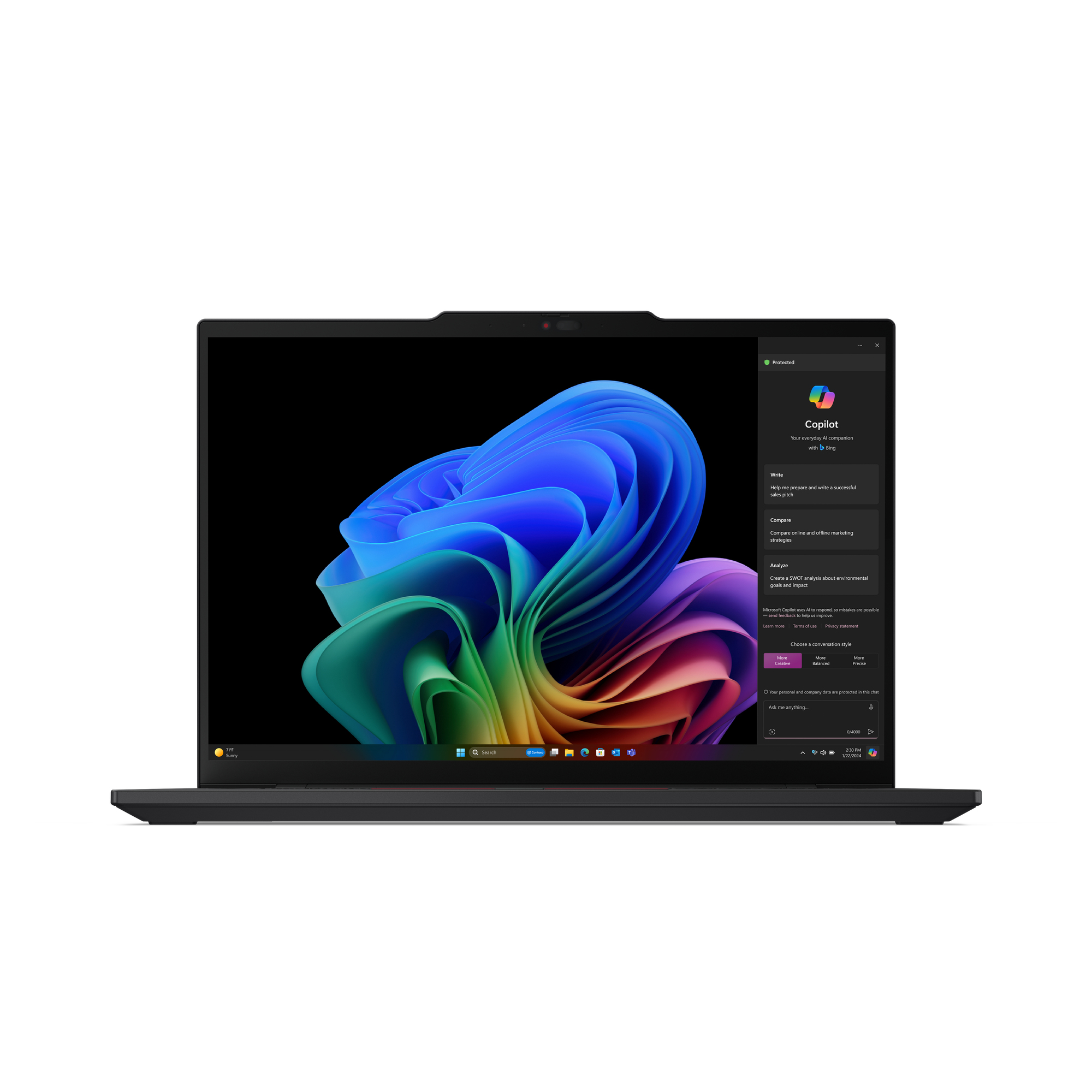 Lenovo ThinkPad T14s Gen 6 (Snapdragon) Copilot+ PC X1E-78-100 Laptop 35,6 cm (14") WUXGA 32 GB LPDDR5x-SDRAM 1 TB SSD Wi-Fi 7 (802.11be) Windows 11 Pro Angielski Czarny - obrazek 2