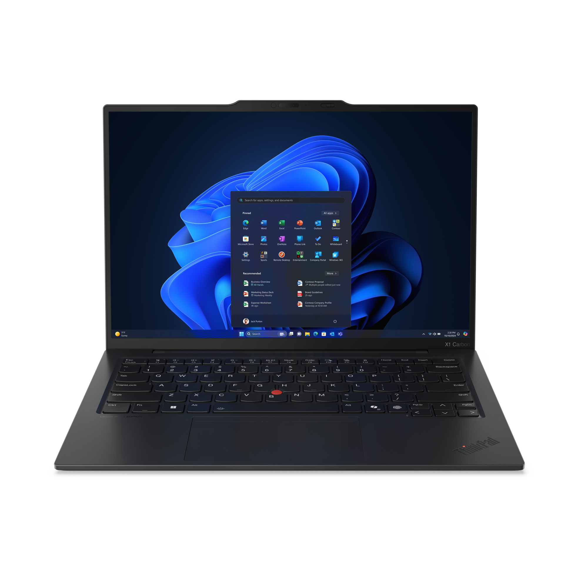 Lenovo ThinkPad X1 Carbon Gen 13 Aura Edition Intel Core Ultra 7 255U Laptop 35,6 cm (14") WUXGA 16 GB LPDDR5x-SDRAM 512 GB SSD Wi-Fi 6E (802.11ax) Windows 11 Pro Włoski Czarny
