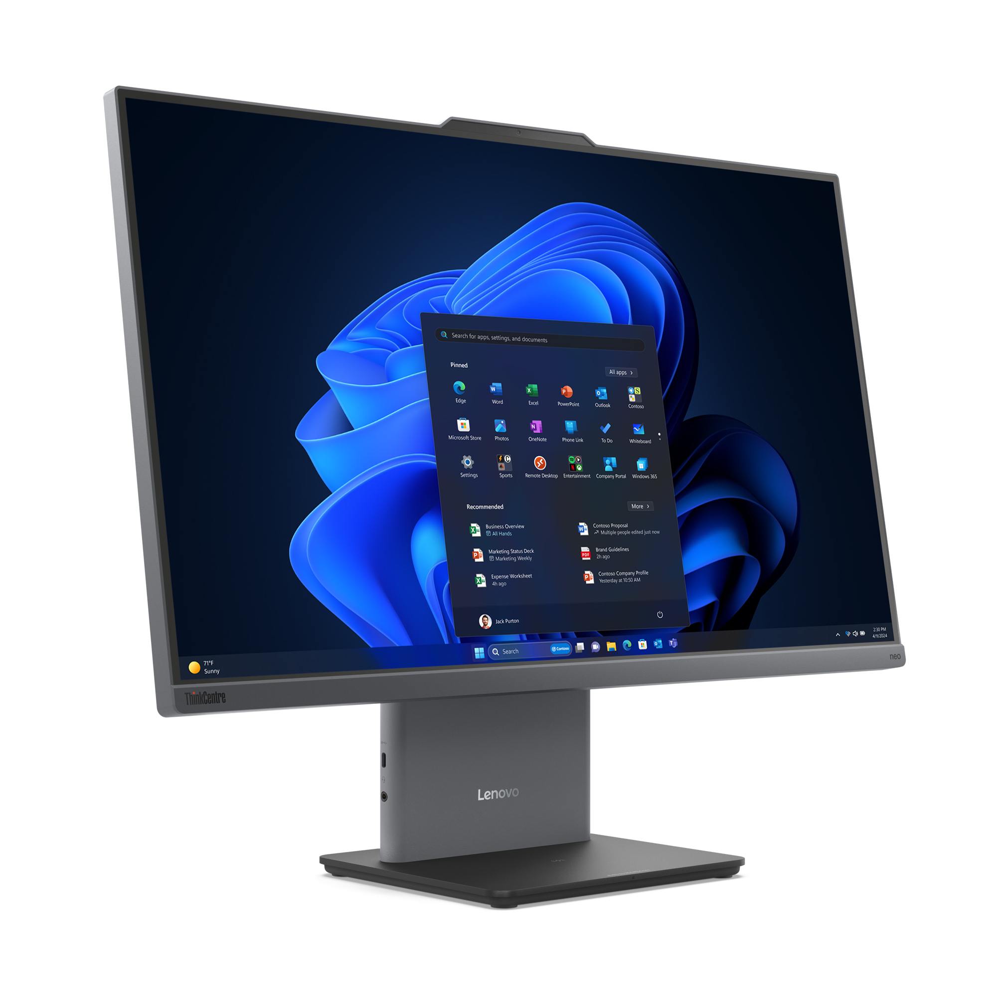 Lenovo ThinkCentre neo 50a 27 Gen 5 Intel® Core™ i7 i7-13620H 68,6 cm (27") 1920 x 1080 px All-in-One PC 16 GB DDR5-SDRAM 512 GB SSD Windows 11 Pro Wi-Fi 6 (802.11ax) Szary - obrazek 3